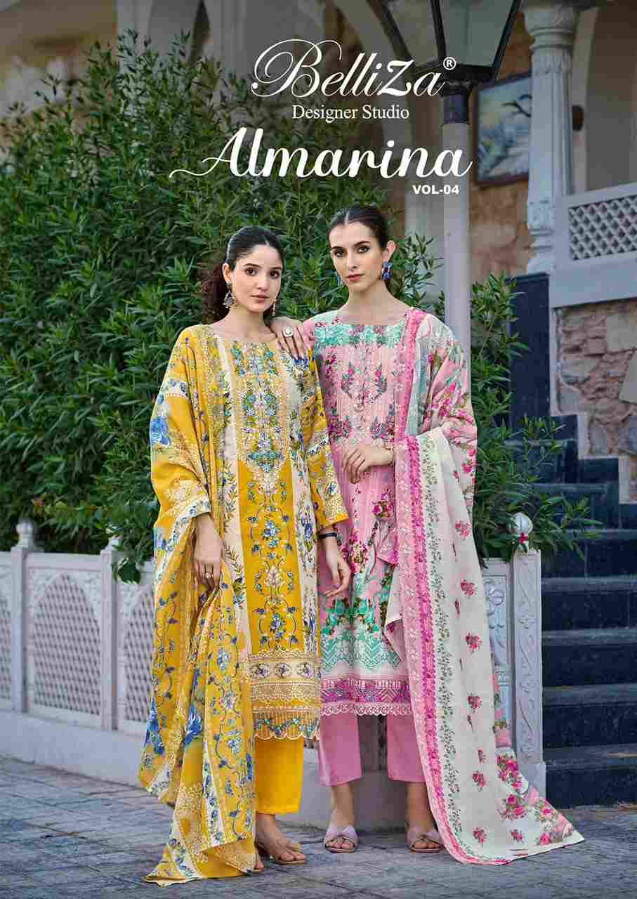 Almarina Vol-4 By Belliza 862-001 To 862-006 Series Beautiful Suits Colorful Stylish Fancy Casual Wear & Ethnic Wear Pure Cotton Dresses At Wholesale Price