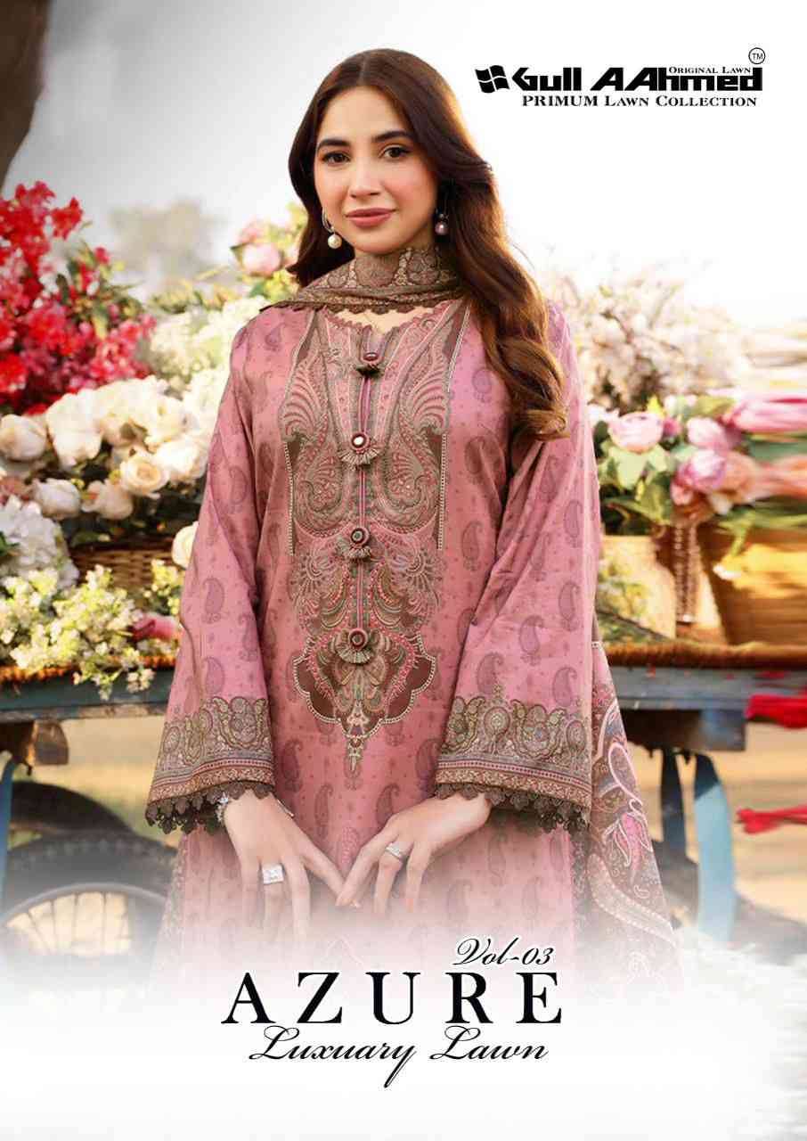 Azure Vol-3 By Gull Aahmed 3001 To 3006 Series Beautiful Festive Suits Stylish Fancy Colorful Casual Wear & Ethnic Wear Pure Lawn Cotton Digital Print Dresses At Wholesale Price