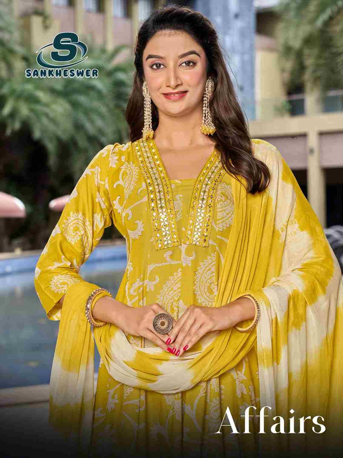 Affairs By Sankheswer 1001 To 1008 Series Beautiful Festive Suits Colorful Stylish Fancy Casual Wear & Ethnic Wear Heavy Rayon Dresses At Wholesale Price