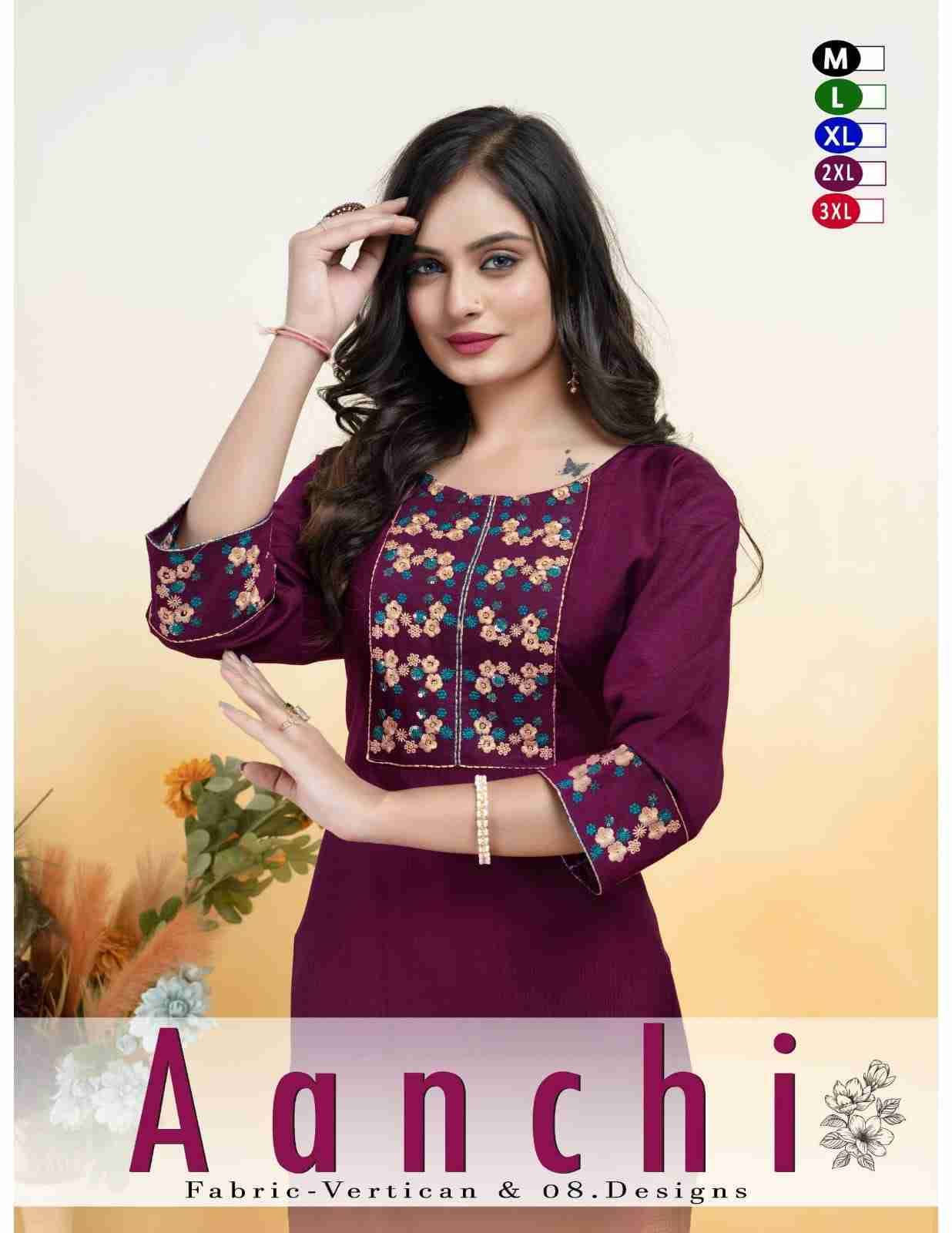 Aanchi By Kaamiri 1001 To 1008 Series Designer Stylish Fancy Colorful Beautiful Party Wear & Ethnic Wear Collection Vertican Kurtis At Wholesale Price