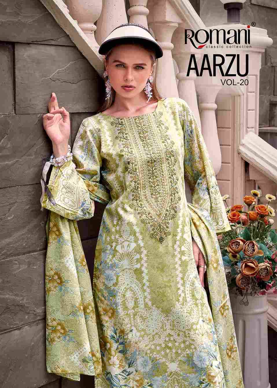 Aarzu Vol-20 By Romani 1111-001 To 1111-008 Series Beautiful Festive Suits Stylish Fancy Colorful Casual Wear & Ethnic Wear Soft Cotton Print Dresses At Wholesale Price