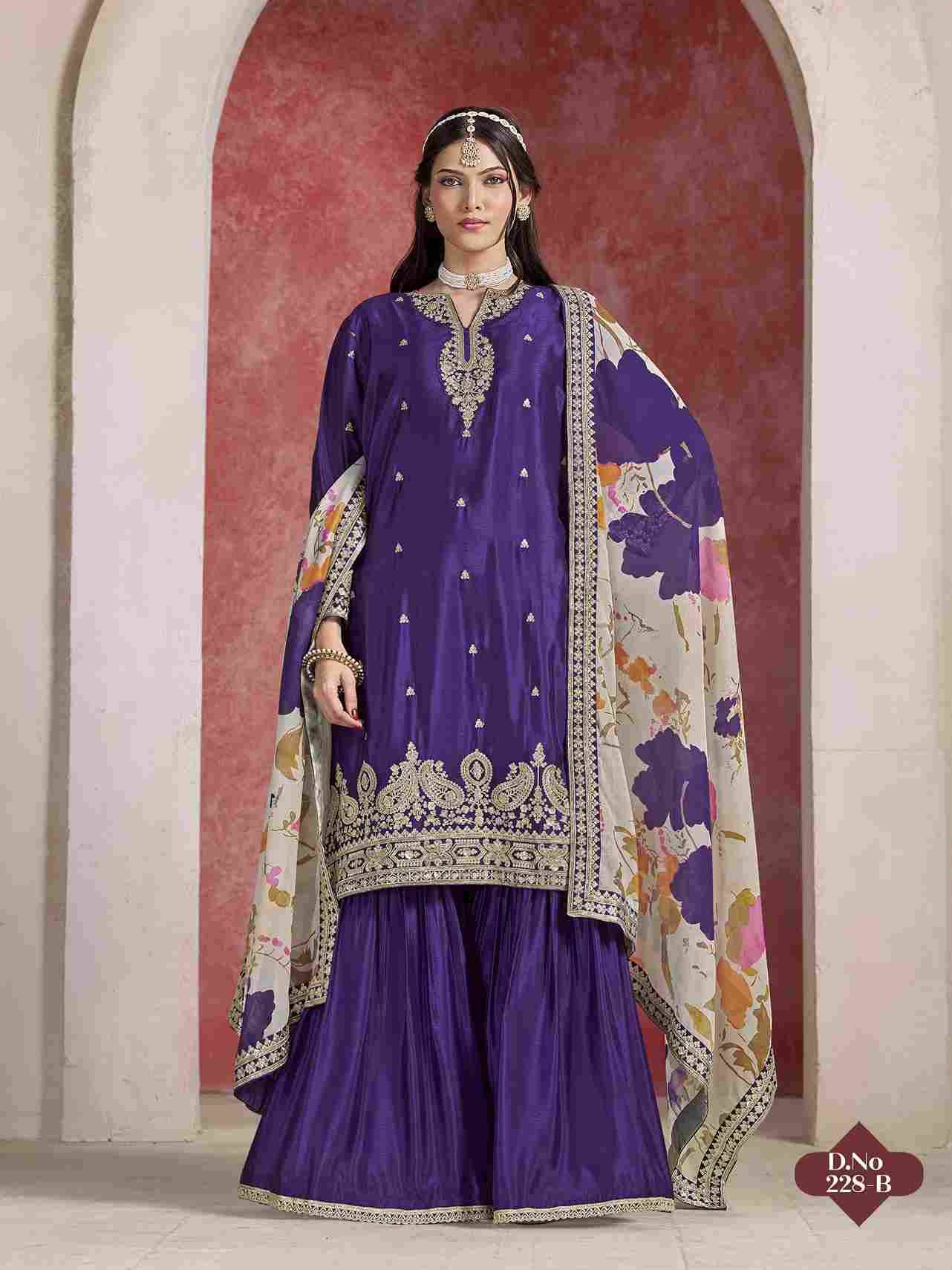 Aanaya Vol-228 By Twisha 228-A To 228-D Series Designer Sharara Suits Collection Beautiful Stylish Fancy Colorful Party Wear & Occasional Wear Chinnon Dresses At Wholesale Price