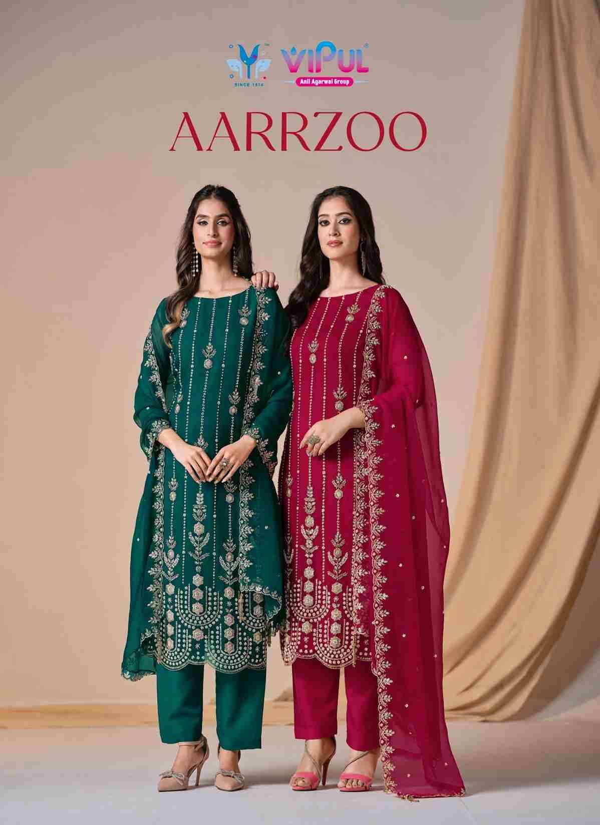 Aarrzoo By Vipul Fashion 6541 To 6546 Series Designer Festive Suits Beautiful Fancy Stylish Colorful Party Wear & Occasional Wear Chiffon With Embroidery Dresses At Wholesale Price