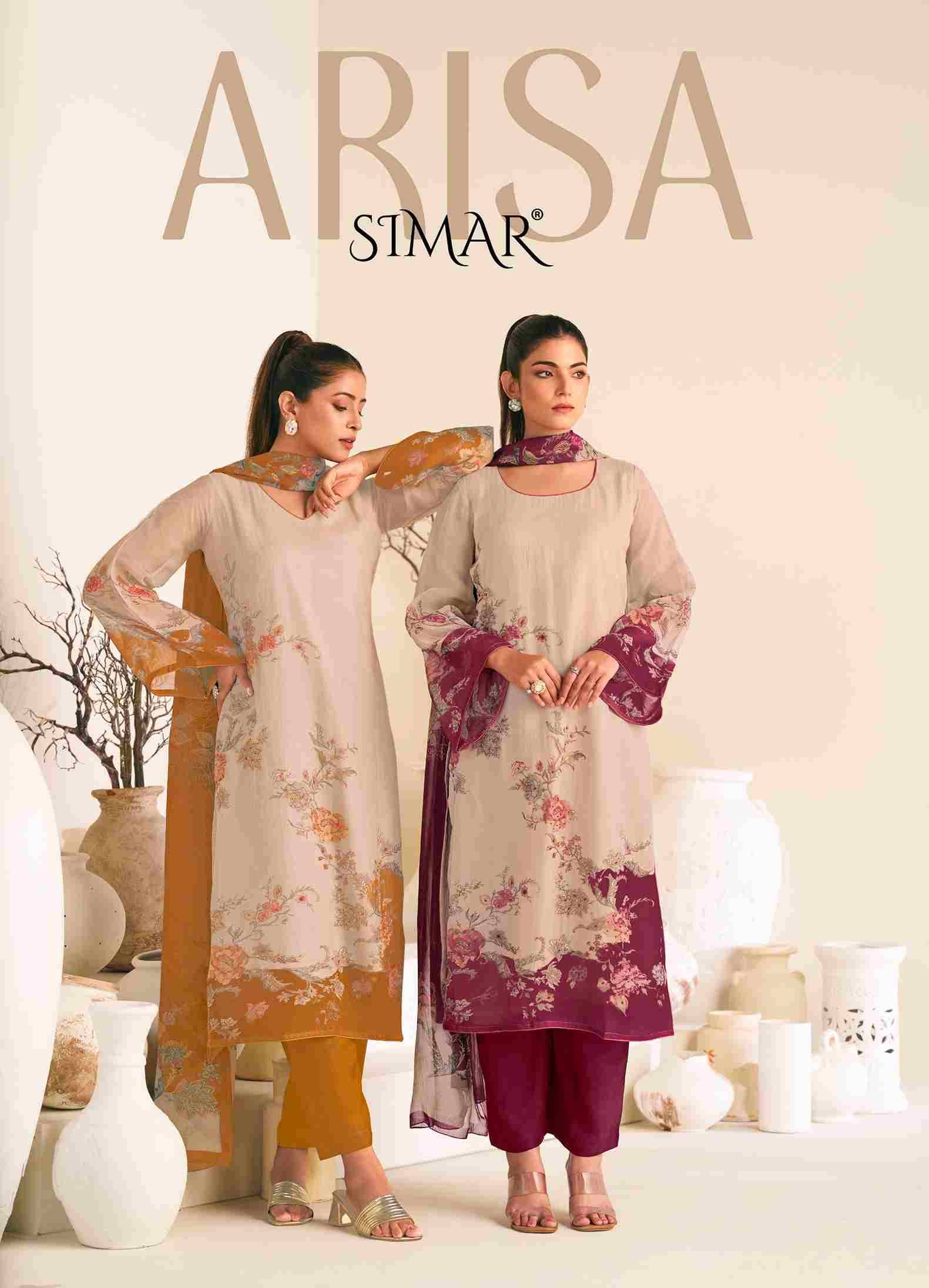 Arisa By Simar 8199-A To 8199-D Series Designer Festive Suits Beautiful Stylish Fancy Colorful Party Wear & Occasional Wear Pure Viscose Organza Dresses At Wholesale Price