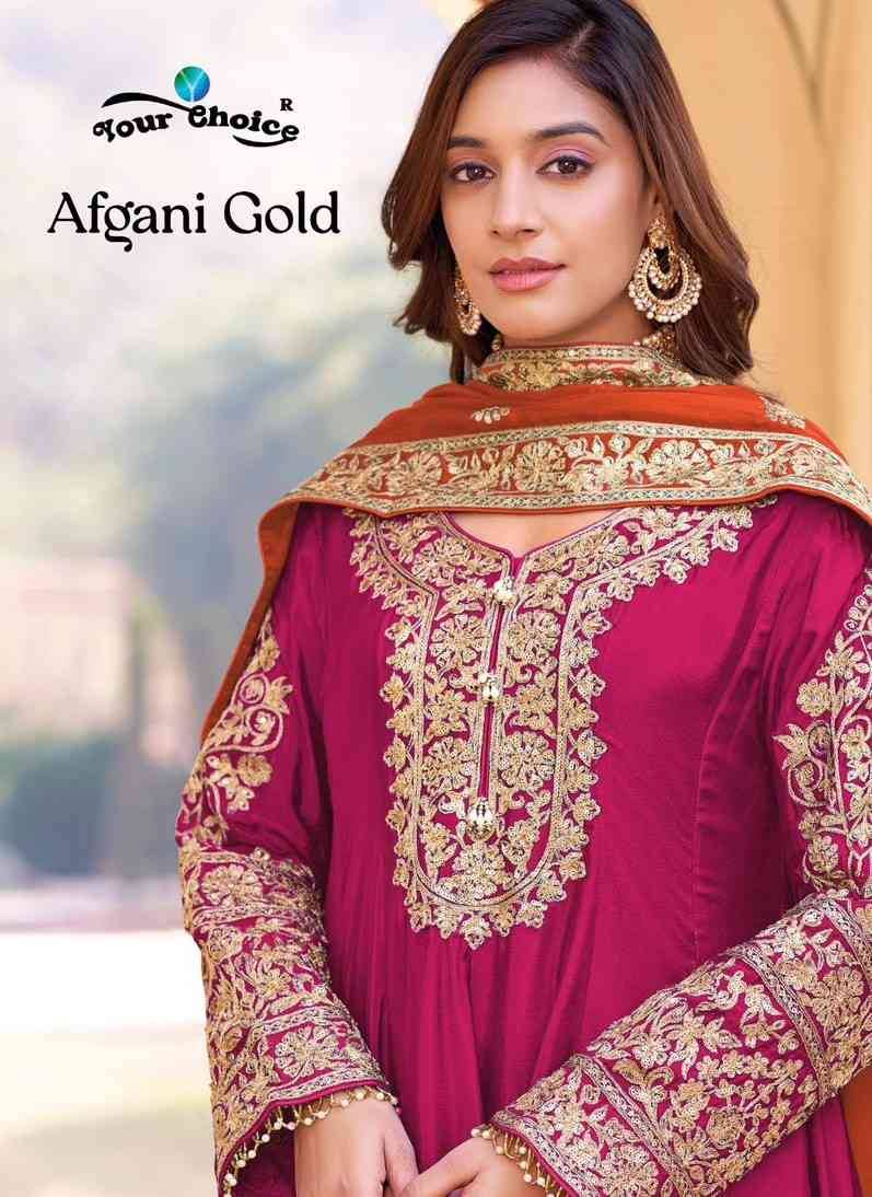 Afgani Gold By Your Choice 1001 To 1002 Series Festive Suits Beautiful Fancy Colorful Stylish Party Wear & Occasional Wear Pure Chinnon Dresses At Wholesale Price
