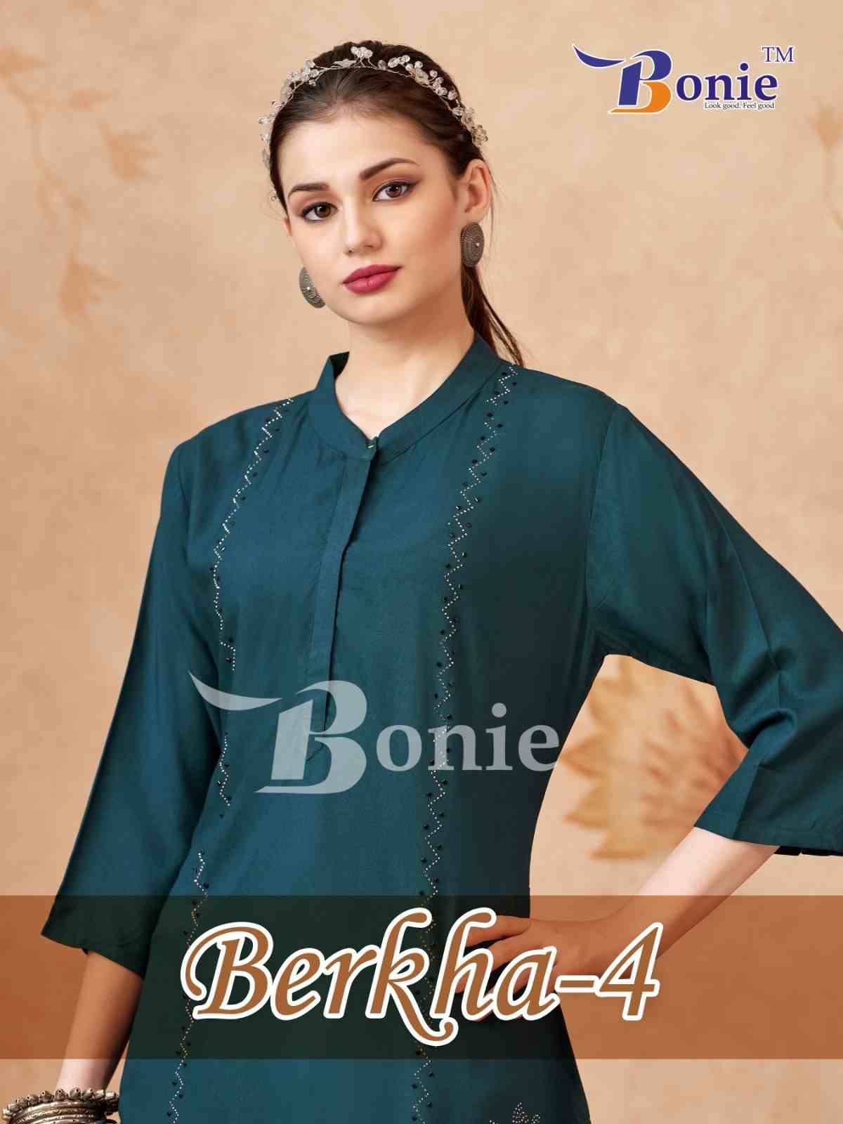 Berkha Vol-4 By Bonie 1001 To 1006 Series Designer Stylish Fancy Colorful Beautiful Party Wear & Ethnic Wear Collection Rayon Tops At Wholesale Price
