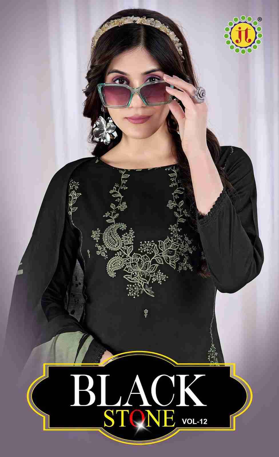 Black Stone Vol-12 By JT 12001 To 12005 Series Beautiful Festive Suits Colorful Stylish Fancy Casual Wear & Ethnic Wear Rayon Dresses At Wholesale Price
