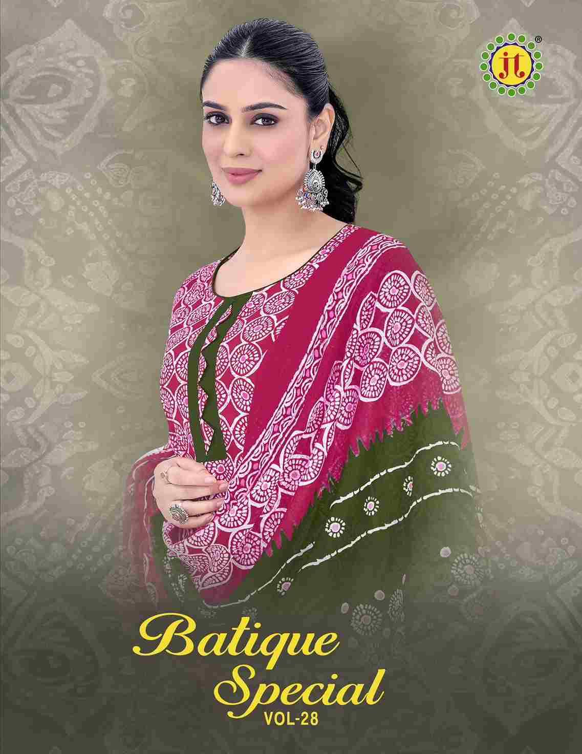 Batique Special Vol-28 By JT 4001 To 4010 Series Beautiful Festive Suits Colorful Stylish Fancy Casual Wear & Ethnic Wear Cotton Dresses At Wholesale Price
