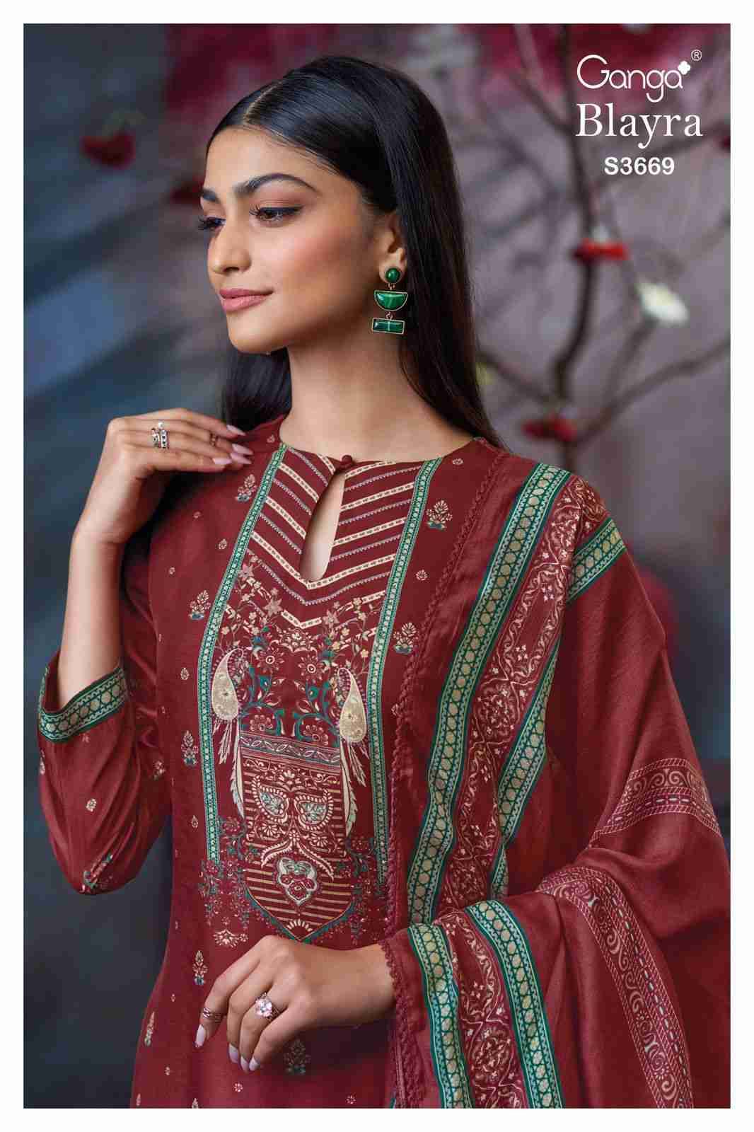 Blayra-3669 By Ganga Fashion 3669-A To 3669-D Series Beautiful Festive Suits Colorful Stylish Fancy Casual Wear & Ethnic Wear Pure Bemberg Silk Dresses At Wholesale Price