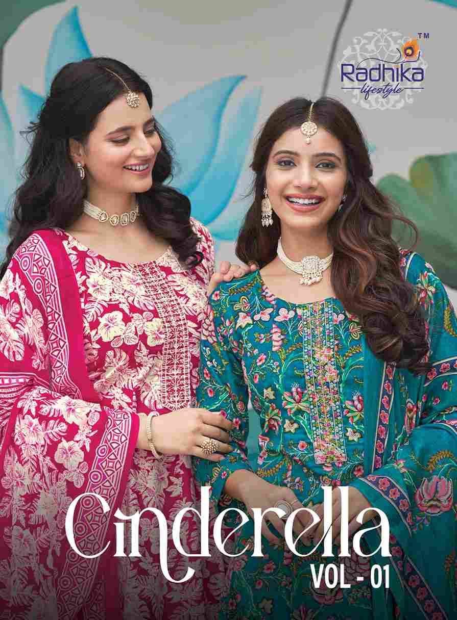 Cinderella Vol-1 By Radhika Lifestyle 1001 To 1008 Series Beautiful Festive Suits Colorful Stylish Fancy Casual Wear & Ethnic Wear Pure Cotton Dresses At Wholesale Price