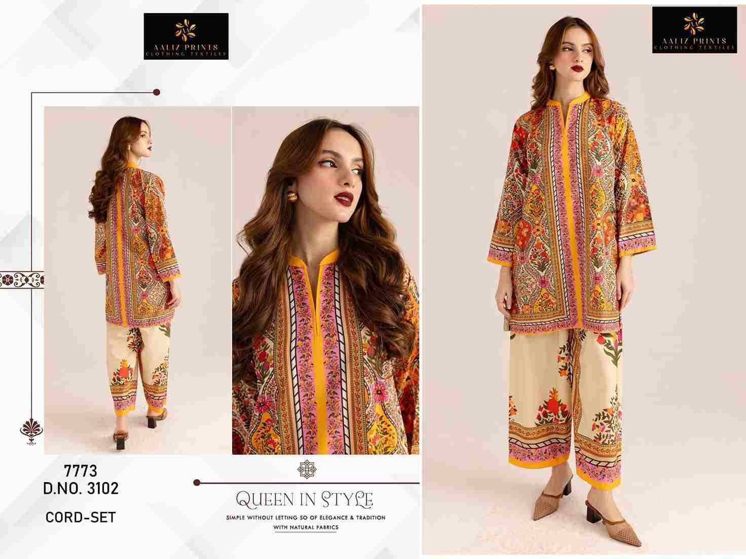 Cord Set Vol-9 By Aaliz Prints 3101 To 3103 Series Designer Stylish Fancy Colorful Beautiful Party Wear & Ethnic Wear Collection Lawn Print Co-Ord At Wholesale Price
