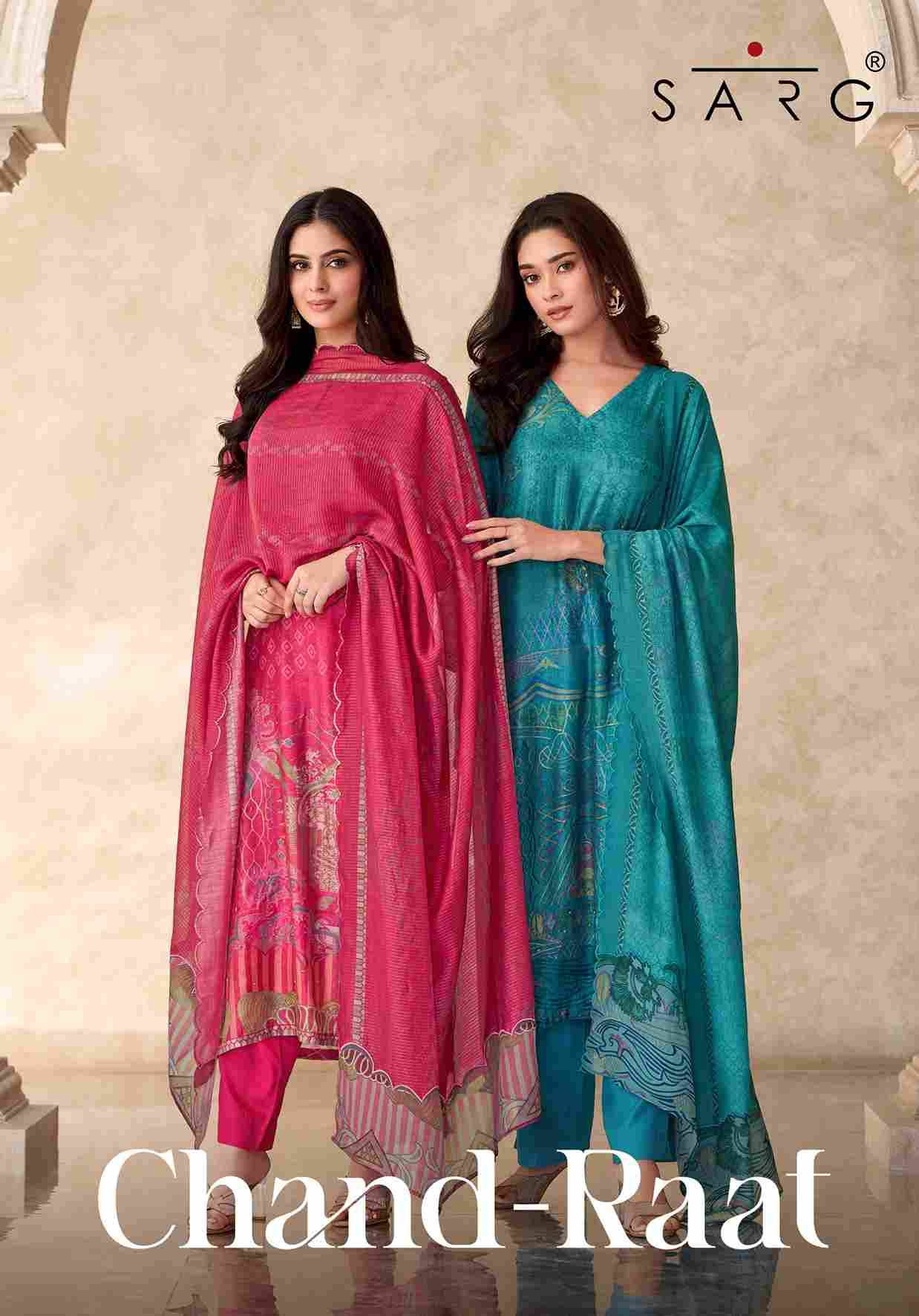 Chand-Raat By Sarg Beautiful Stylish Festive Suits Fancy Colorful Casual Wear & Ethnic Wear & Ready To Wear Muslin Silk Print Dresses At Wholesale Price