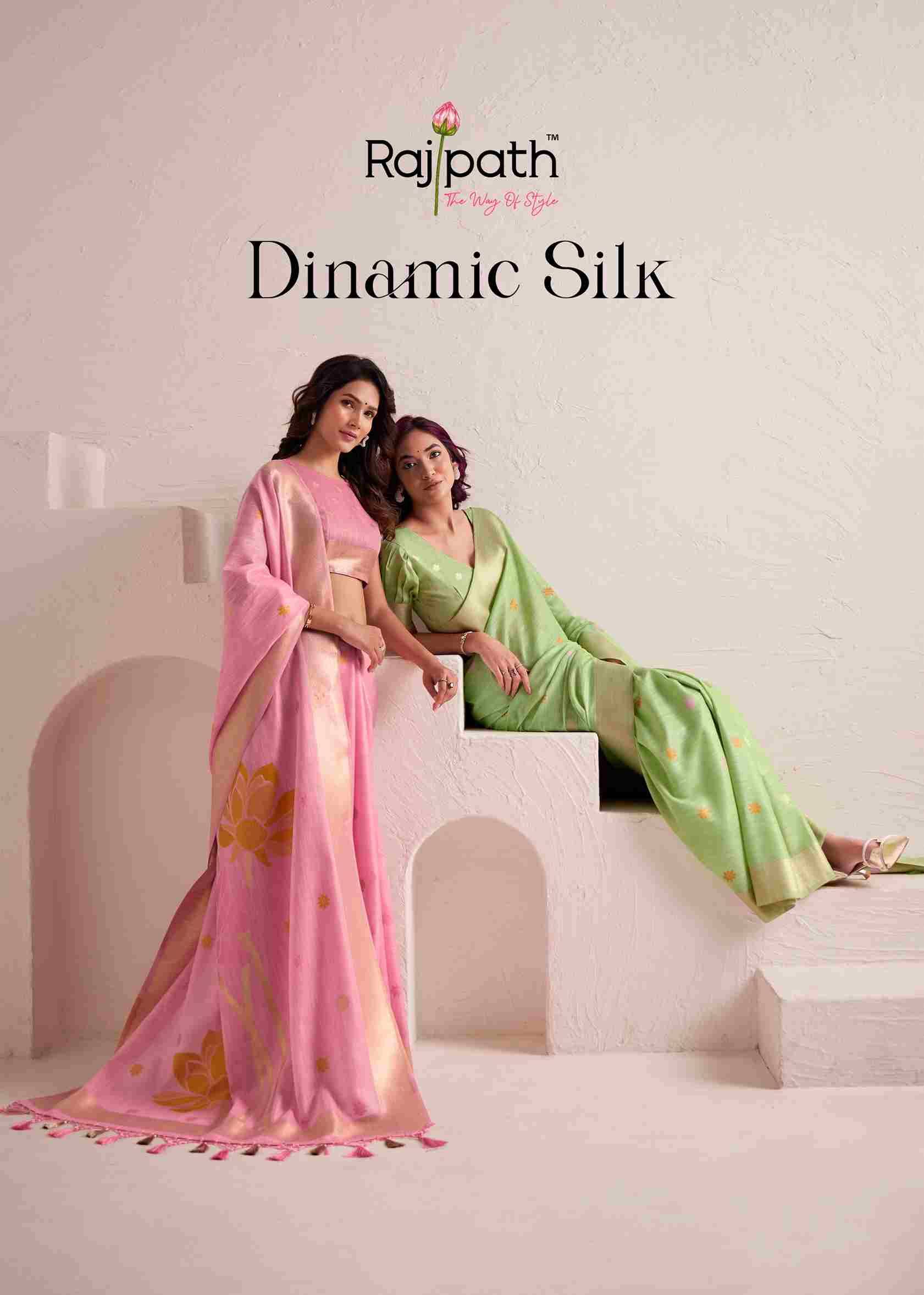 Dinamic Silk By Rajpath 492 To 497 Series Indian Traditional Wear Collection Beautiful Stylish Fancy Colorful Party Wear & Occasional Wear Linen Silk Sarees At Wholesale Price