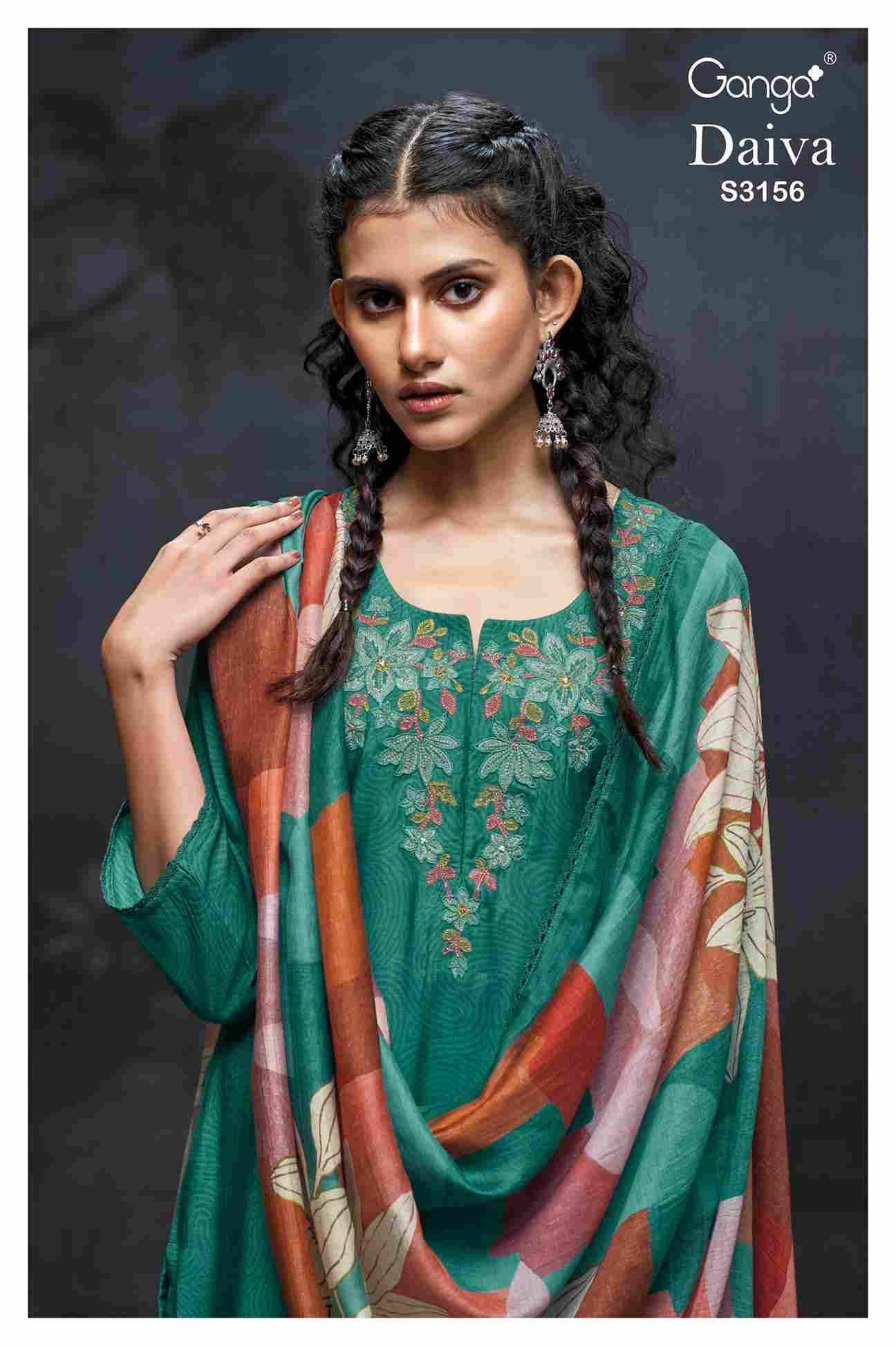 Daiva-3156 By Ganga Fashion 3156-A To 3156-D Series Beautiful Festive Suits Colorful Stylish Fancy Casual Wear & Ethnic Wear Pure Bemberg Silk Dresses At Wholesale Price