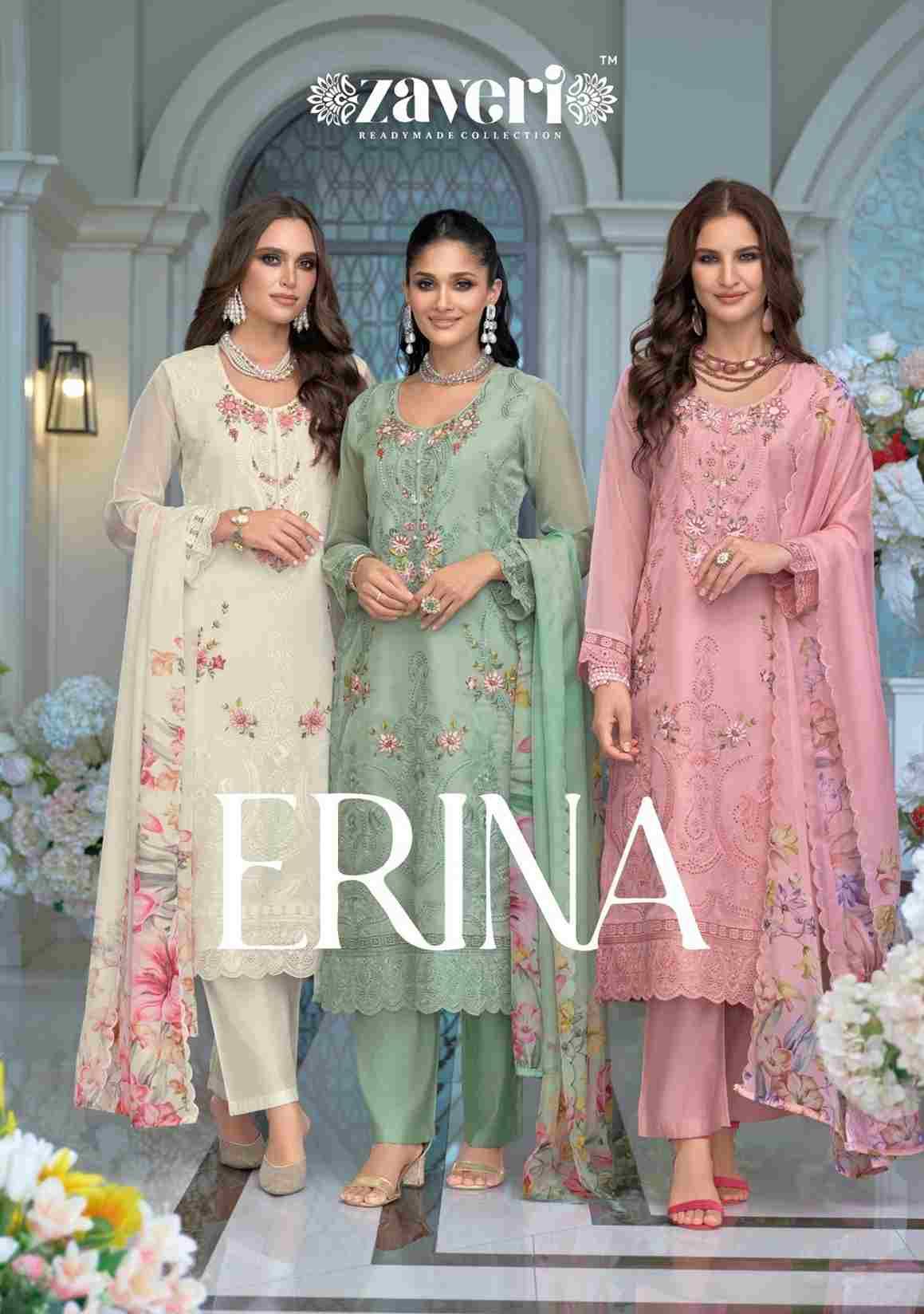 Erina By Zaveri 1895 To 1897 Series Beautiful Festive Suits Colorful Stylish Fancy Casual Wear & Ethnic Wear Soft Organza Embroidery Dresses At Wholesale Price