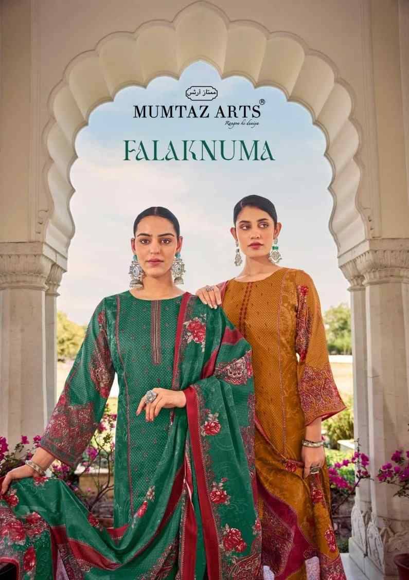 Falaknuma By Mumtaz Arts 101 To 105 Series Beautiful Festive Suits Colorful Stylish Fancy Casual Wear & Ethnic Wear Pure Jam Print Dresses At Wholesale Price