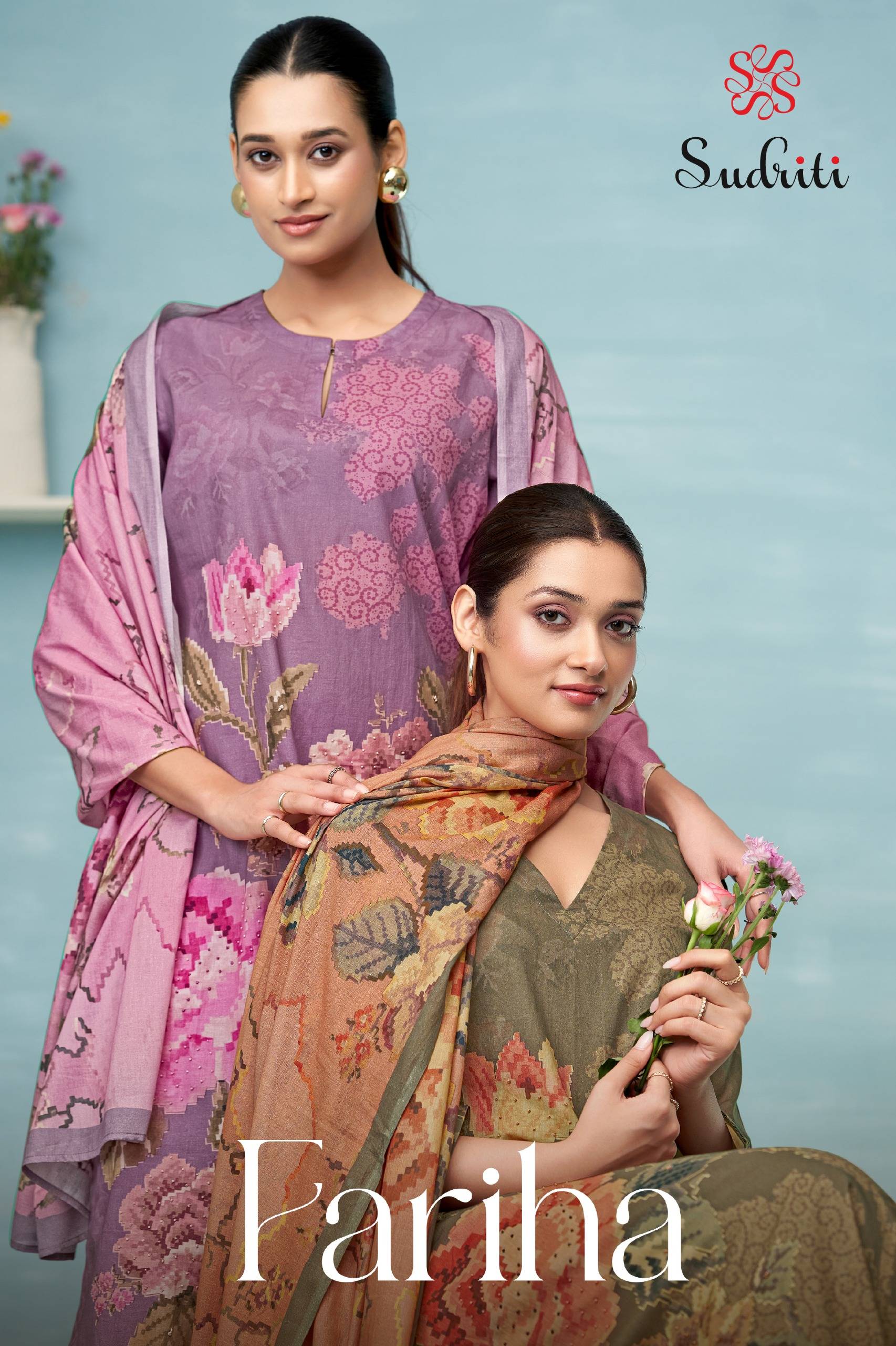 Fariha By Sudriti Beautiful Stylish Festive Suits Fancy Colorful Casual Wear & Ethnic Wear & Ready To Wear Cotton Lawn Print Dresses At Wholesale Price