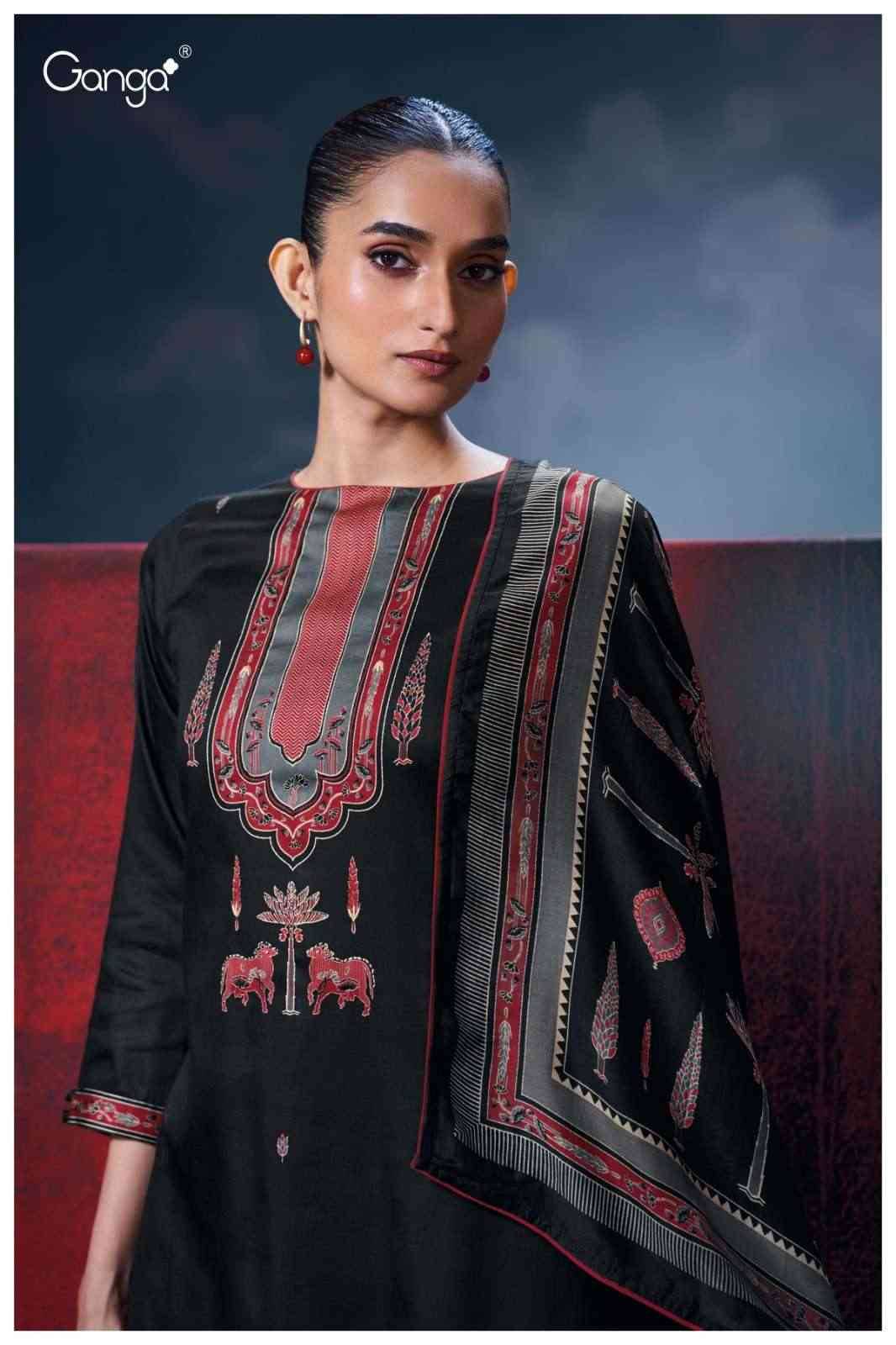 Fiyoni-3695 By Ganga Fashion 3695-A To 3695-D Series Beautiful Festive Suits Colorful Stylish Fancy Casual Wear & Ethnic Wear Pure Cotton Satin Dresses At Wholesale Price