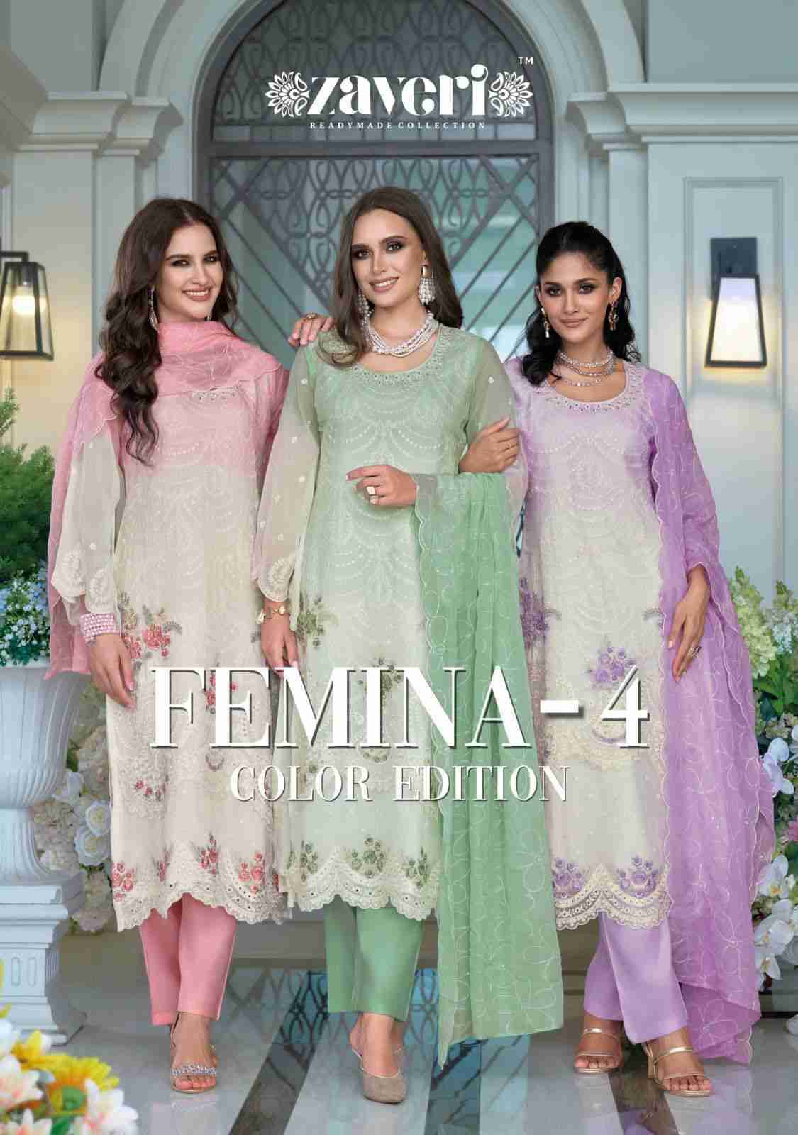 Femina Vol-4 By Zaveri 1898 To 1900 Series Designer Stylish Fancy Colorful Beautiful Party Wear & Ethnic Wear Collection Soft Organza Dresses At Wholesale Price