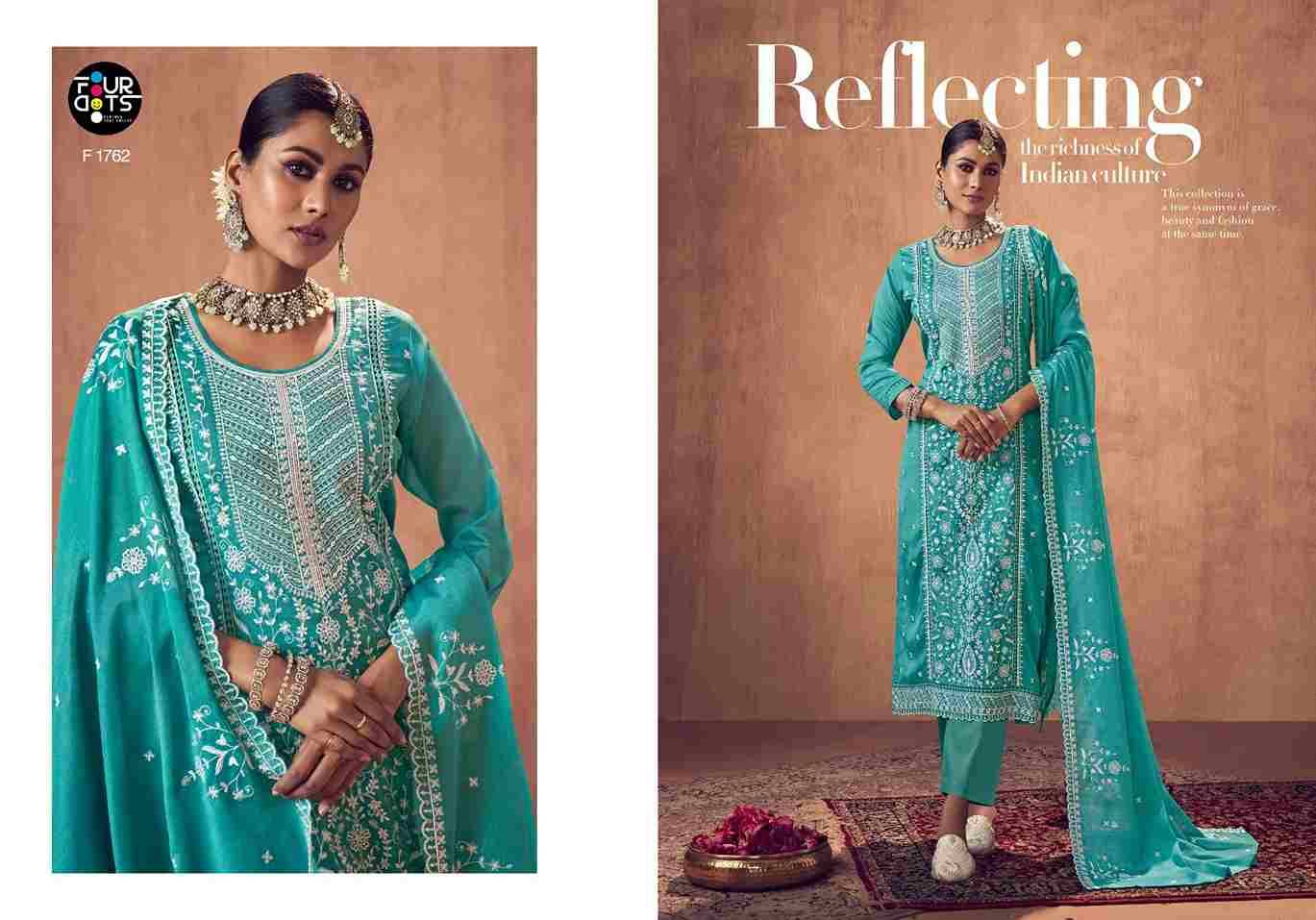 Gagan By Four Dots 1761 To 1764 Series Beautiful Festive Suits Colorful Stylish Fancy Casual Wear & Ethnic Wear Pure Chinnon Dresses At Wholesale Price