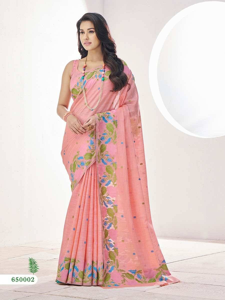 Gulabi By Rajpath 650001 To 650006 Series Indian Traditional Wear Collection Beautiful Stylish Fancy Colorful Party Wear & Occasional Wear Linen Silk Sarees At Wholesale Price