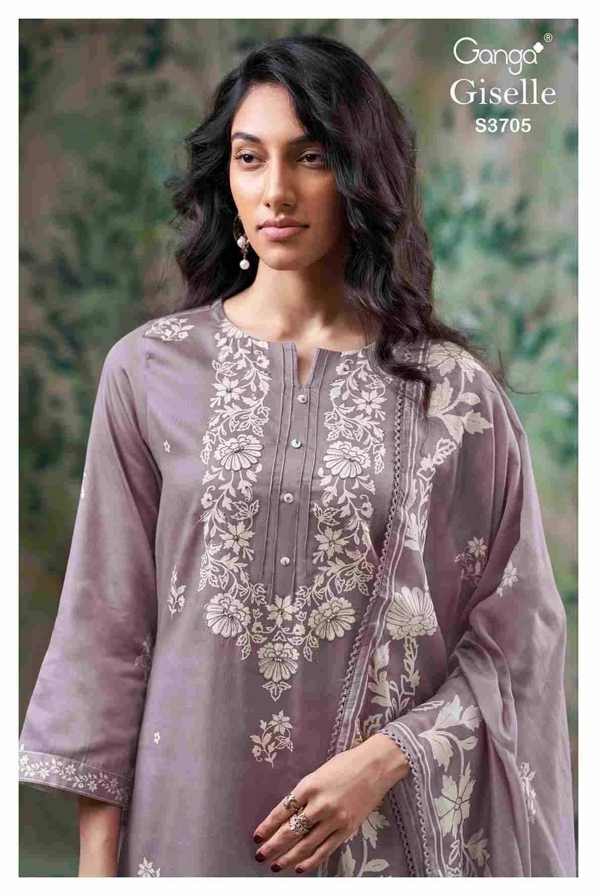 Giselle-3705 By Ganga Fashion 3705-A To 3705-D Series Beautiful Festive Suits Colorful Stylish Fancy Casual Wear & Ethnic Wear Pure Cotton Satin Dresses At Wholesale Price