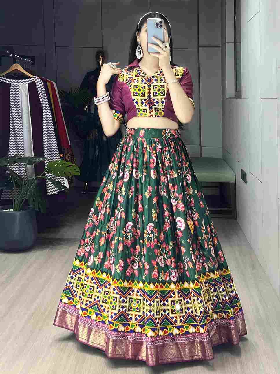 Gr-8052 By Fashid Wholesale 01 To 04 Series Navratri Wear Collection Beautiful Stylish Colorful Fancy Party Wear & Occasional Wear Soft Silk Lehengas At Wholesale Price