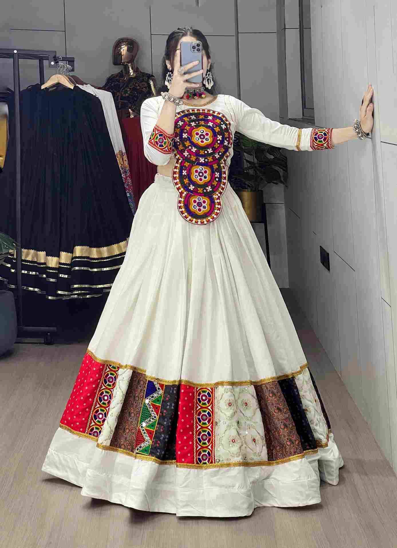 Gr-8054 By Fashid Wholesale Navratri Wear Collection Beautiful Stylish Colorful Fancy Party Wear & Occasional Wear Pure Rayon Cotton Lehengas At Wholesale Price