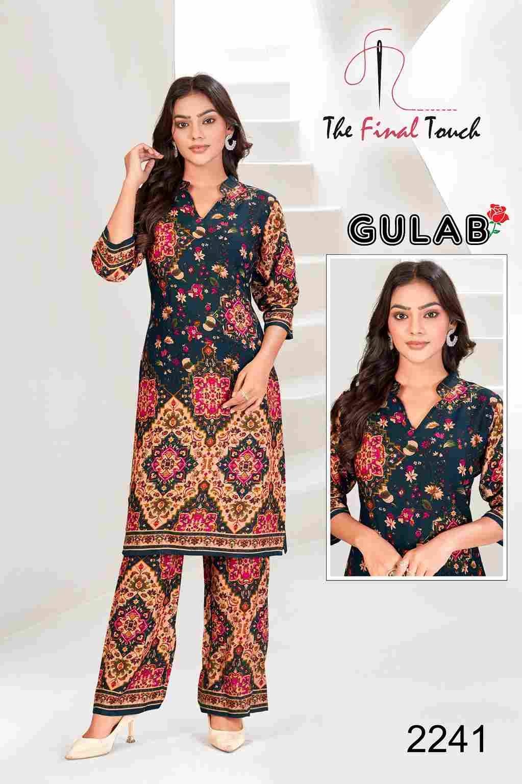Gulab By The Final Touch 2240 To 2253 Series Designer Stylish Fancy Colorful Beautiful Party Wear & Ethnic Wear Collection Rayon Print Co-Ord At Wholesale Price
