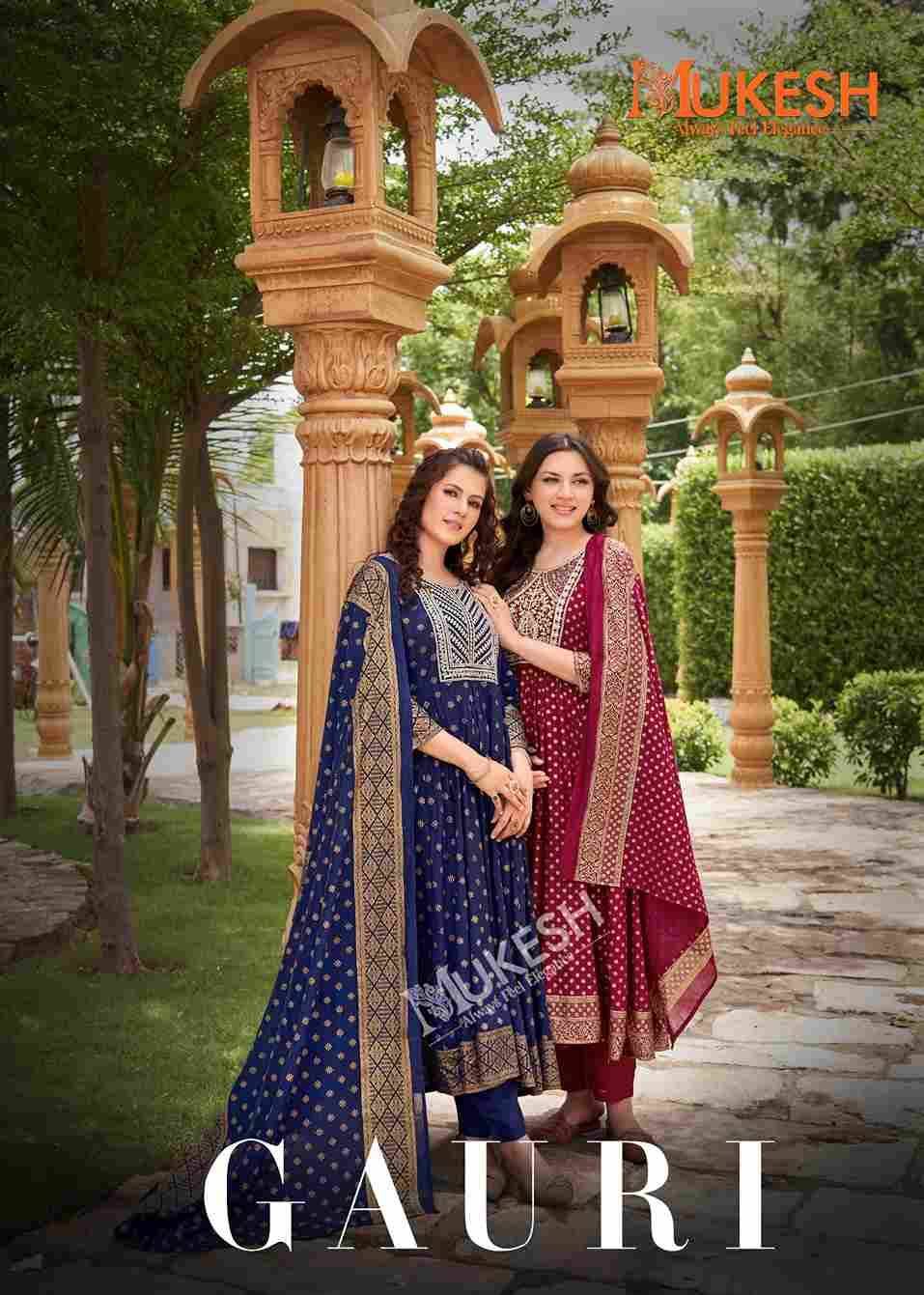 Gauri By Mukesh 1001 To 1008 Series Beautiful Stylish Festive Suits Fancy Colorful Casual Wear & Ethnic Wear & Ready To Wear Rayon Dresses At Wholesale Price