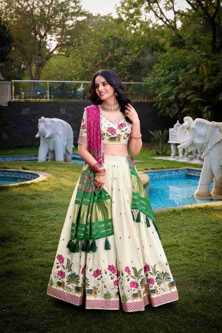 Gatha By Fashid Wholesale 1437-A To 1437-D Series Designer Navratri Beautiful Collection Occasional Wear & Party Wear Khadi Cotton Lehengas At Wholesale Price