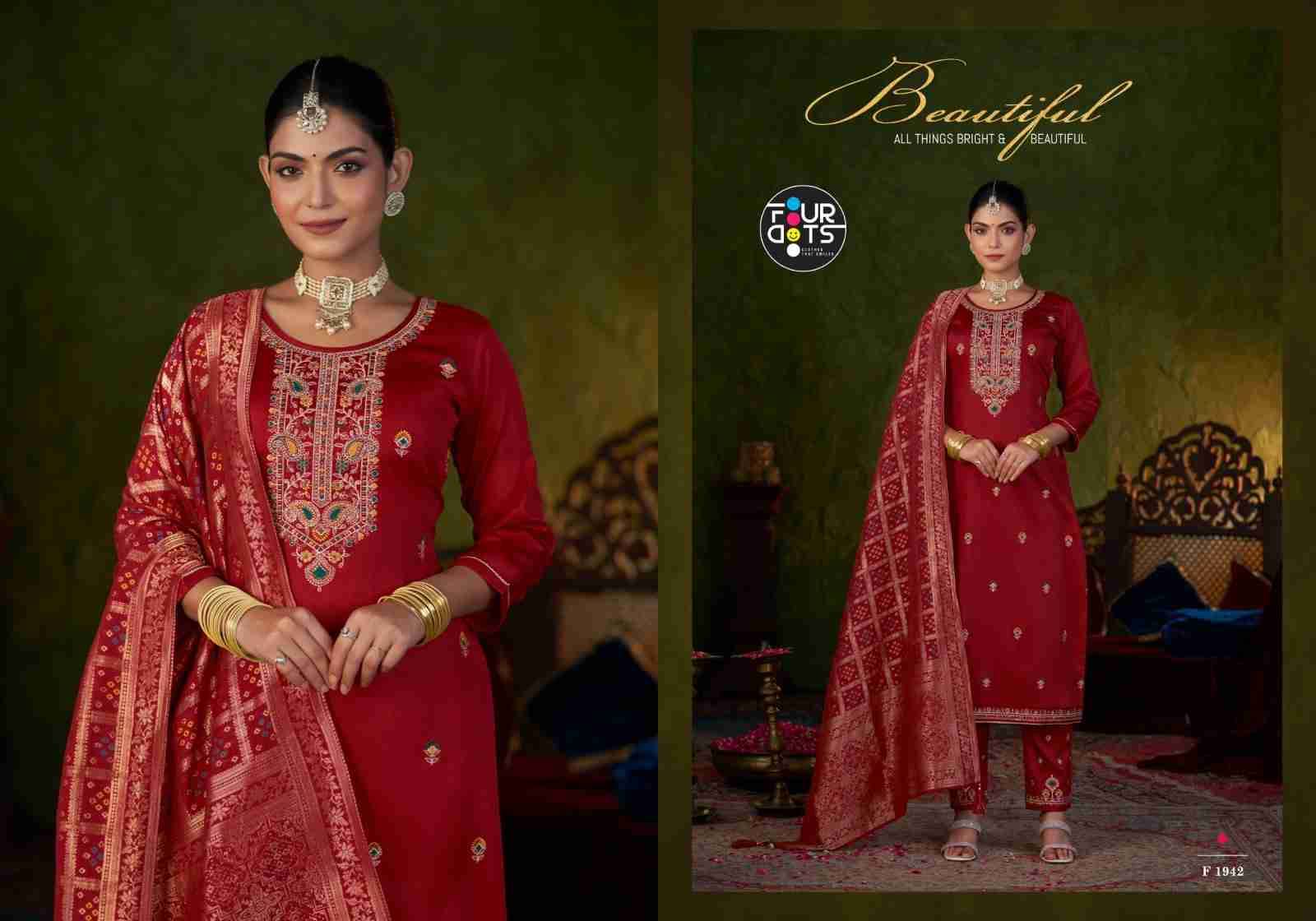 Goldie By Four Dots 1941 To 1944 Series Designer Stylish Fancy Colorful Beautiful Party Wear & Ethnic Wear Collection Jam Cotton Silk Dresses At Wholesale Price