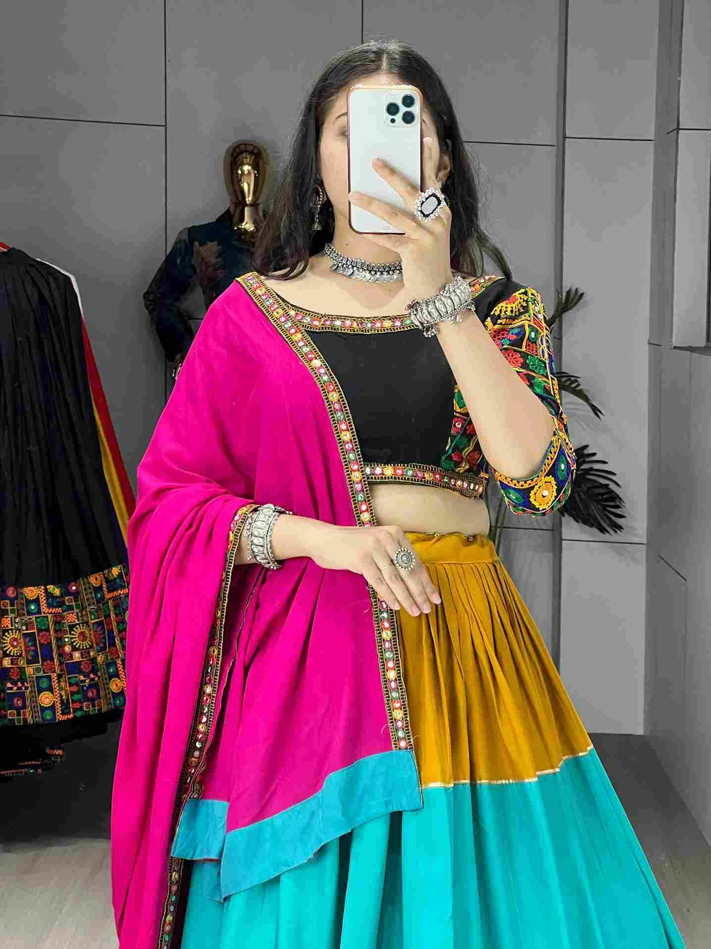 Gr-8041 By Fashid Wholesale Navratri Wear Collection Beautiful Stylish Colorful Fancy Party Wear & Occasional Wear Pure Rayon Cotton Lehengas At Wholesale Price