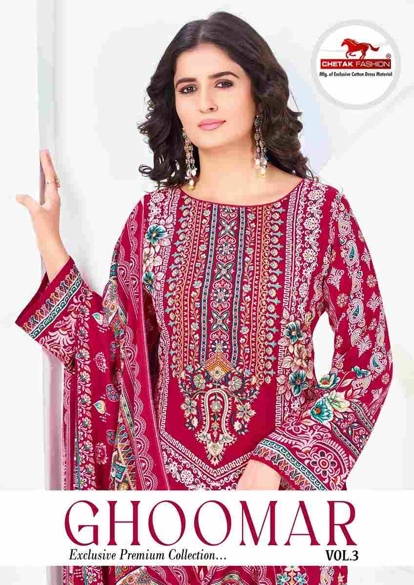 Ghoomar Vol-3 By Chetak Fashion 3001 To 3008 Series Beautiful Festive Suits Colorful Stylish Fancy Casual Wear & Ethnic Wear Rayon Cotton Print Dresses At Wholesale Price