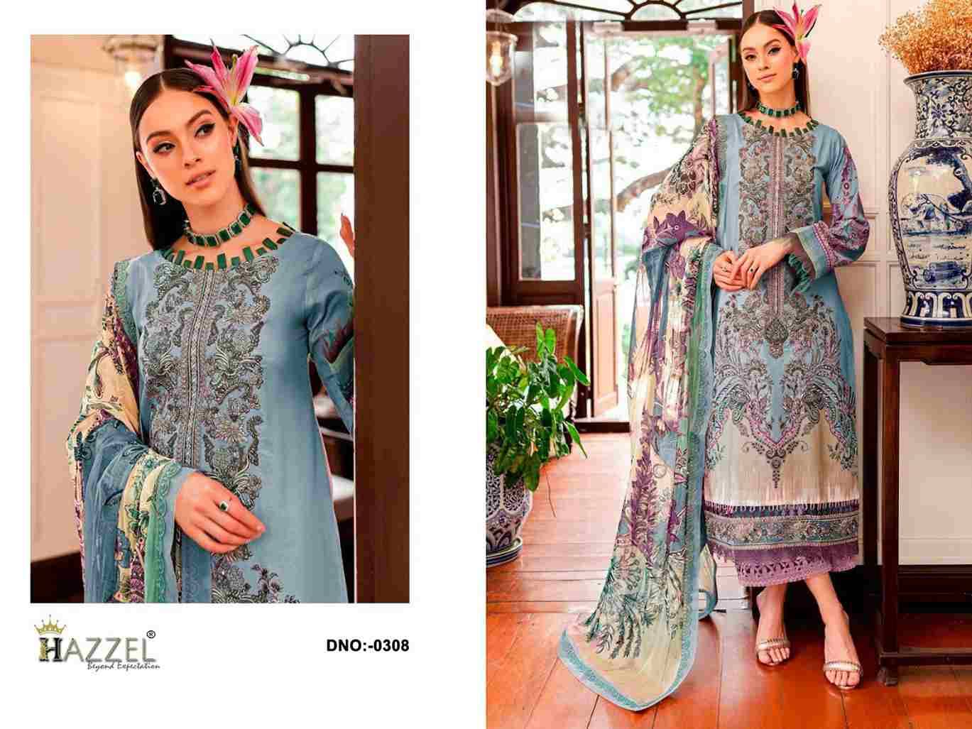 Hazzel Hit Design 0308 By Hazzel Beautiful Pakistani Suits Stylish Fancy Colorful Party Wear & Occasional Wear Pure Cotton Embroidery Dresses At Wholesale Price