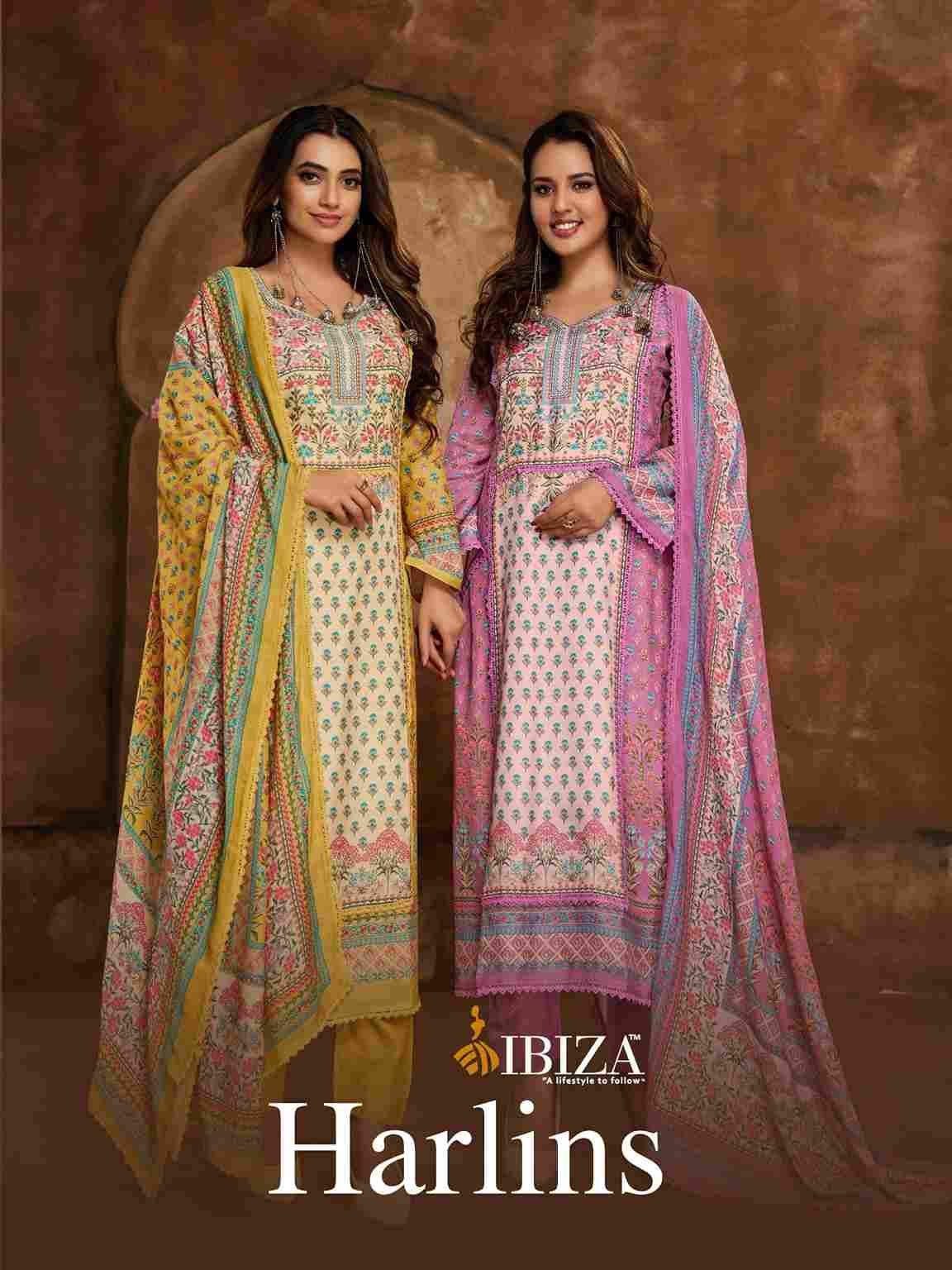 Harlins By Ibiza 15988 To 15991 Series Designer Festive Suits Beautiful Fancy Stylish Colorful Party Wear & Occasional Wear Pure Bemberg Muslin Dresses At Wholesale Price