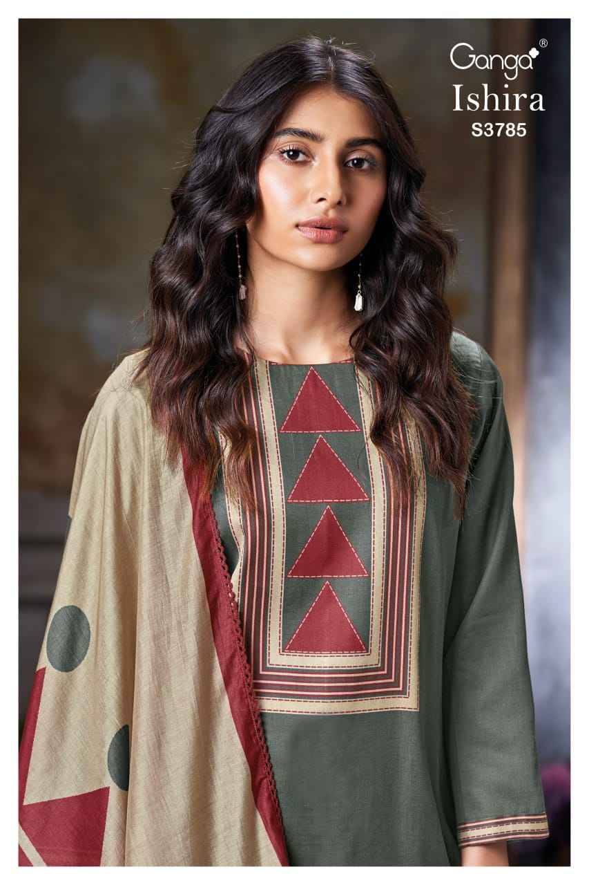 Ishira-3785 By Ganga Fashion 3785-A To 3785-D Series Beautiful Festive Suits Colorful Stylish Fancy Casual Wear & Ethnic Wear Premium Cotton Satin Dresses At Wholesale Price
