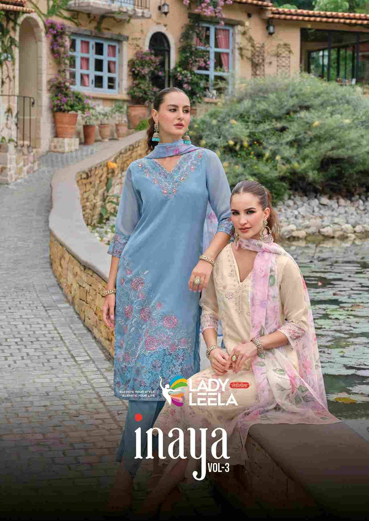 Inaya Vol-3 By Lady Leela 31151 To 31154 Series Beautiful Festive Suits Colorful Stylish Fancy Casual Wear & Ethnic Wear Pure Organza With Work Dresses At Wholesale Price