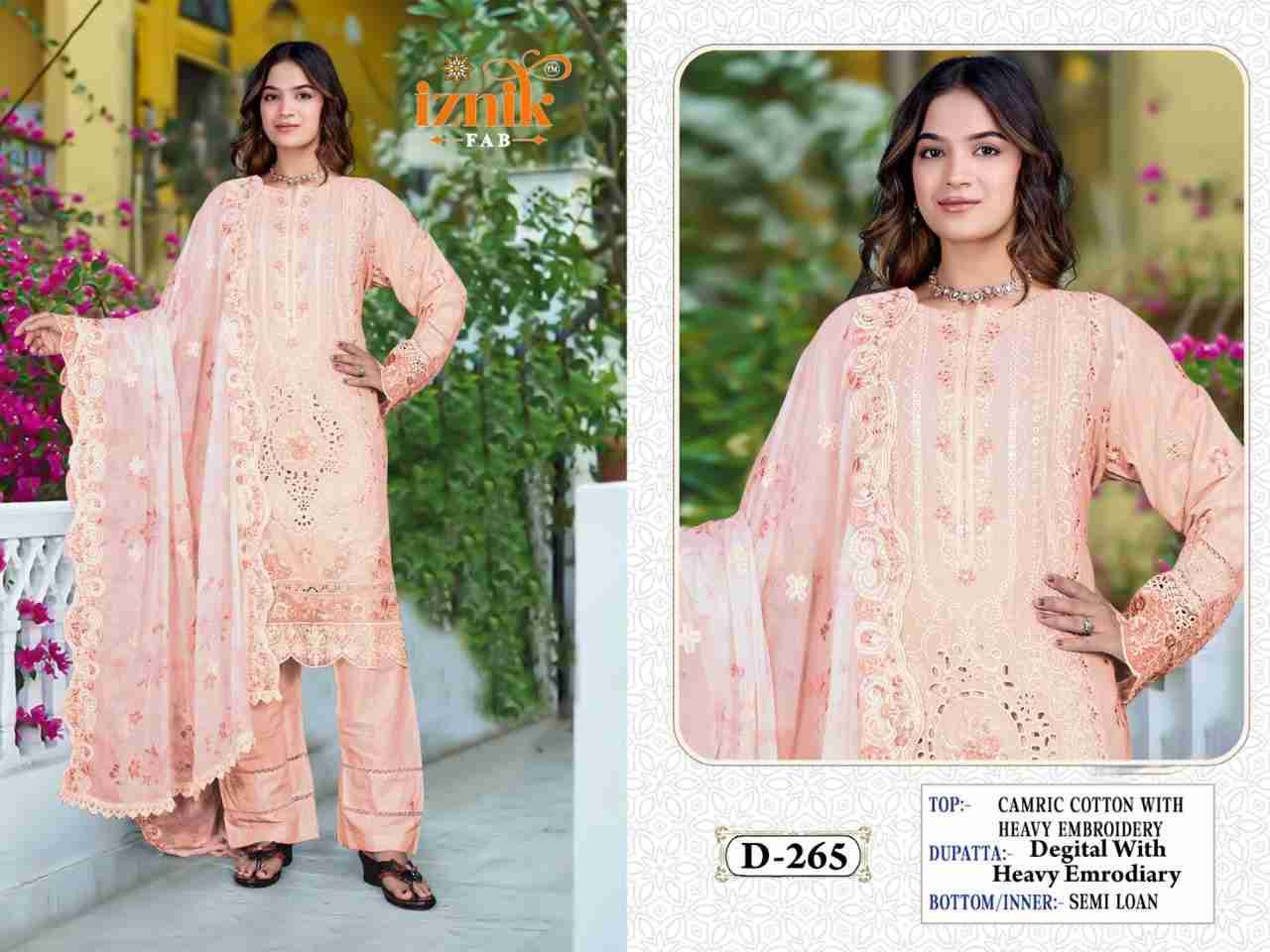 Iznik 265 Colours By Iznik Fab 265-A To 265-C Series Designer Pakistani Suits Beautiful Stylish Fancy Colorful Party Wear & Occasional Wear Cambric Cotton With Embroidery Dresses At Wholesale Price