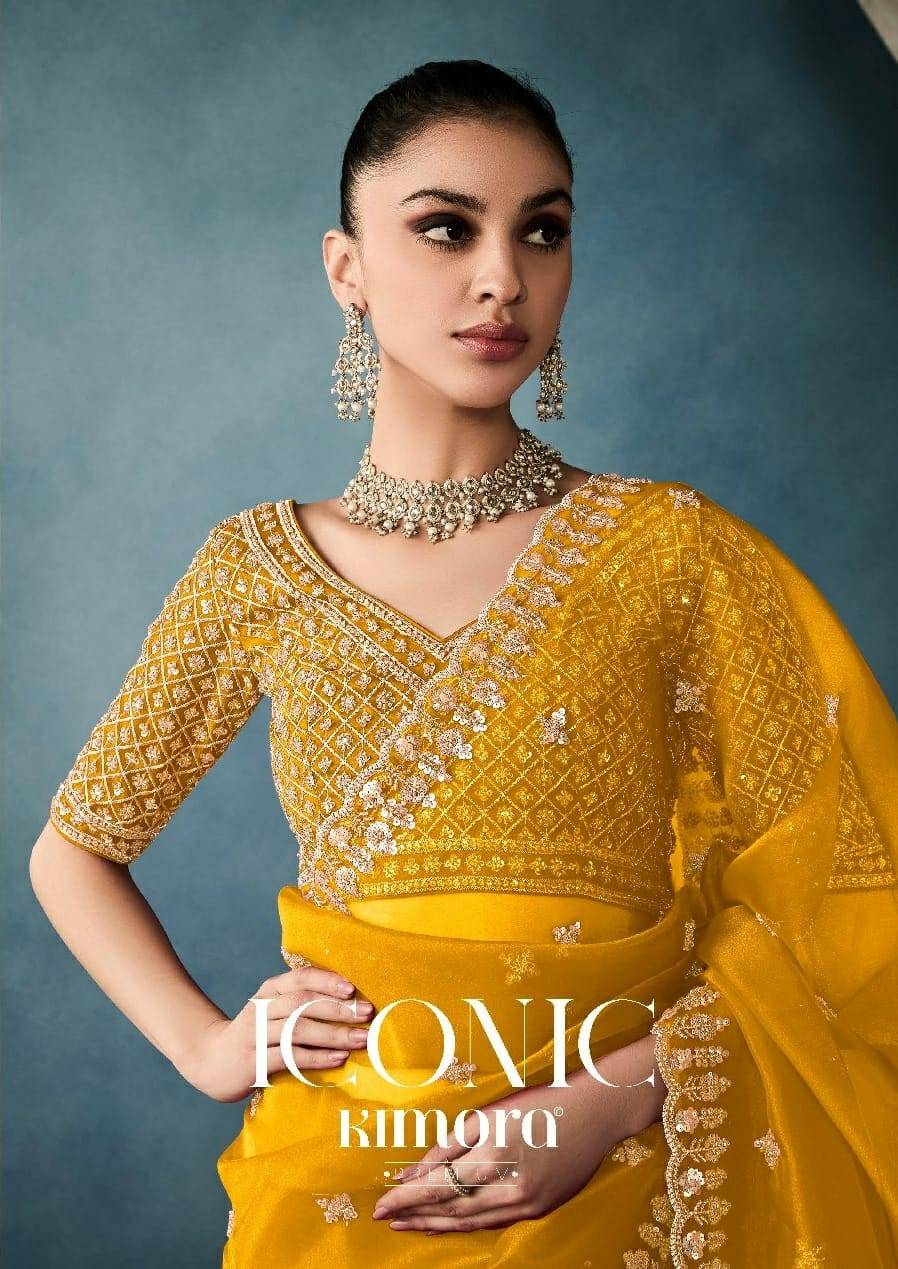 Iconic-5421 By Kimora Fashion 5421 To 5421-C Series Indian Traditional Wear Collection Beautiful Stylish Fancy Colorful Party Wear & Occasional Wear Pure Fancy Sarees At Wholesale Price