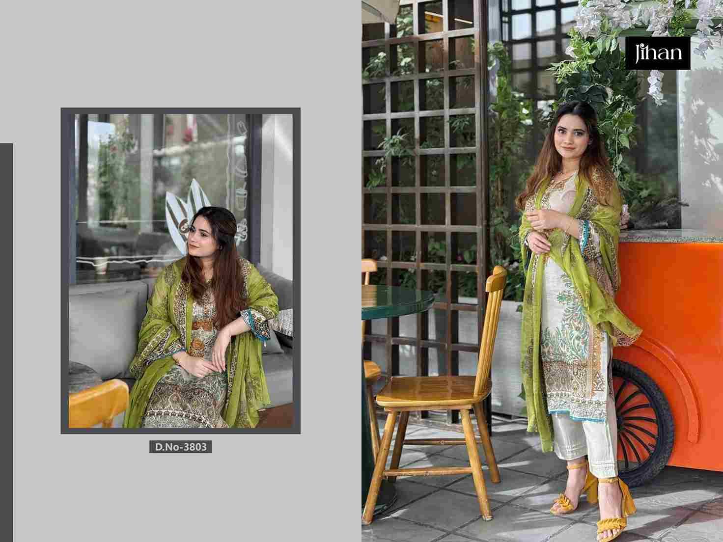 Jihan Hit Design 3803 By Jihan Beautiful Stylish Pakistani Suits Fancy Colorful Casual Wear & Ethnic Wear & Ready To Wear Pure Cotton Print With Embroidery Dresses At Wholesale Price