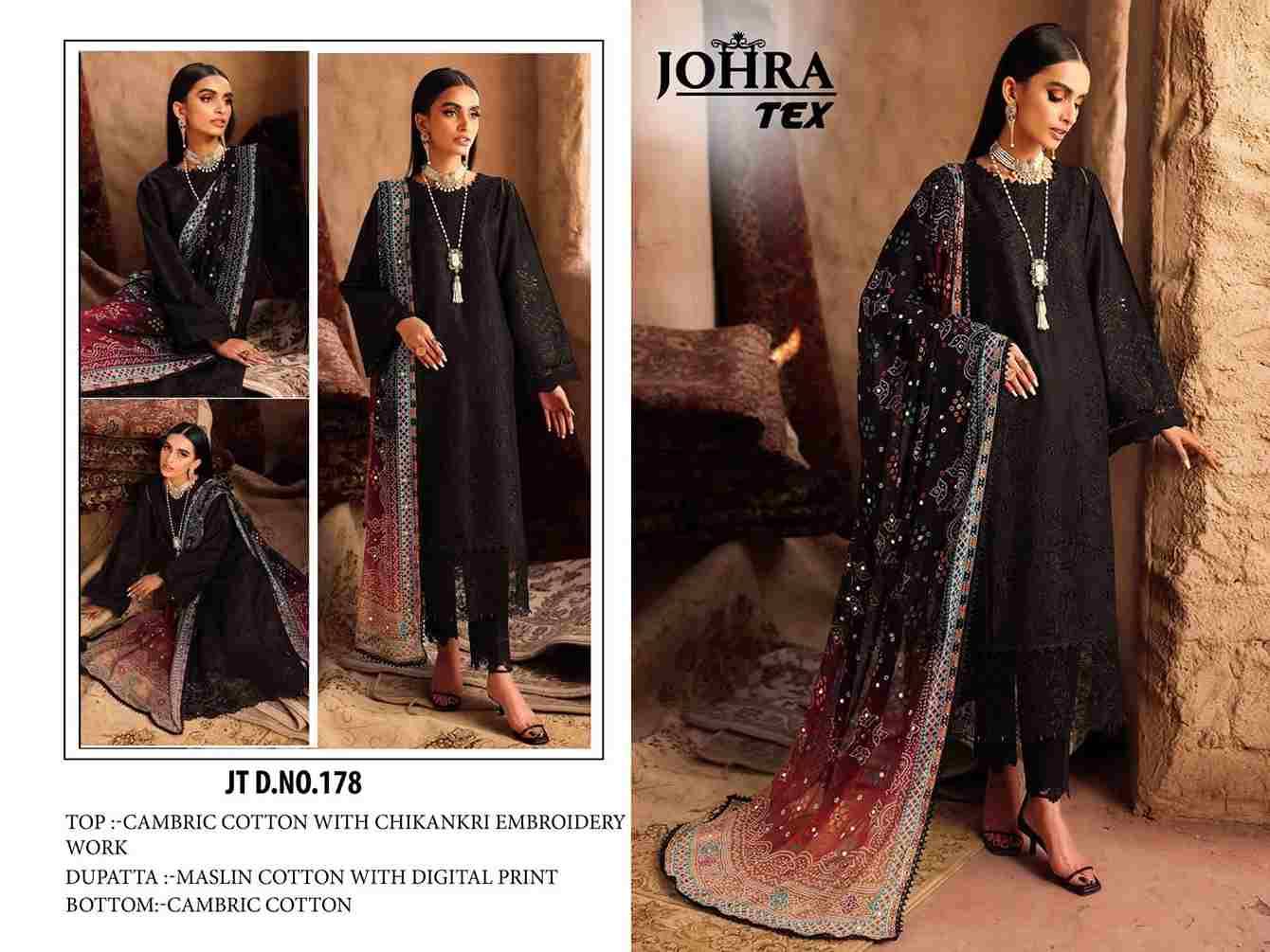 Johra Hit Design 178 By Johra Tex Beautiful Pakistani Suits Colorful Stylish Fancy Casual Wear & Ethnic Wear Cambric Cotton Embroidered Dresses At Wholesale Price