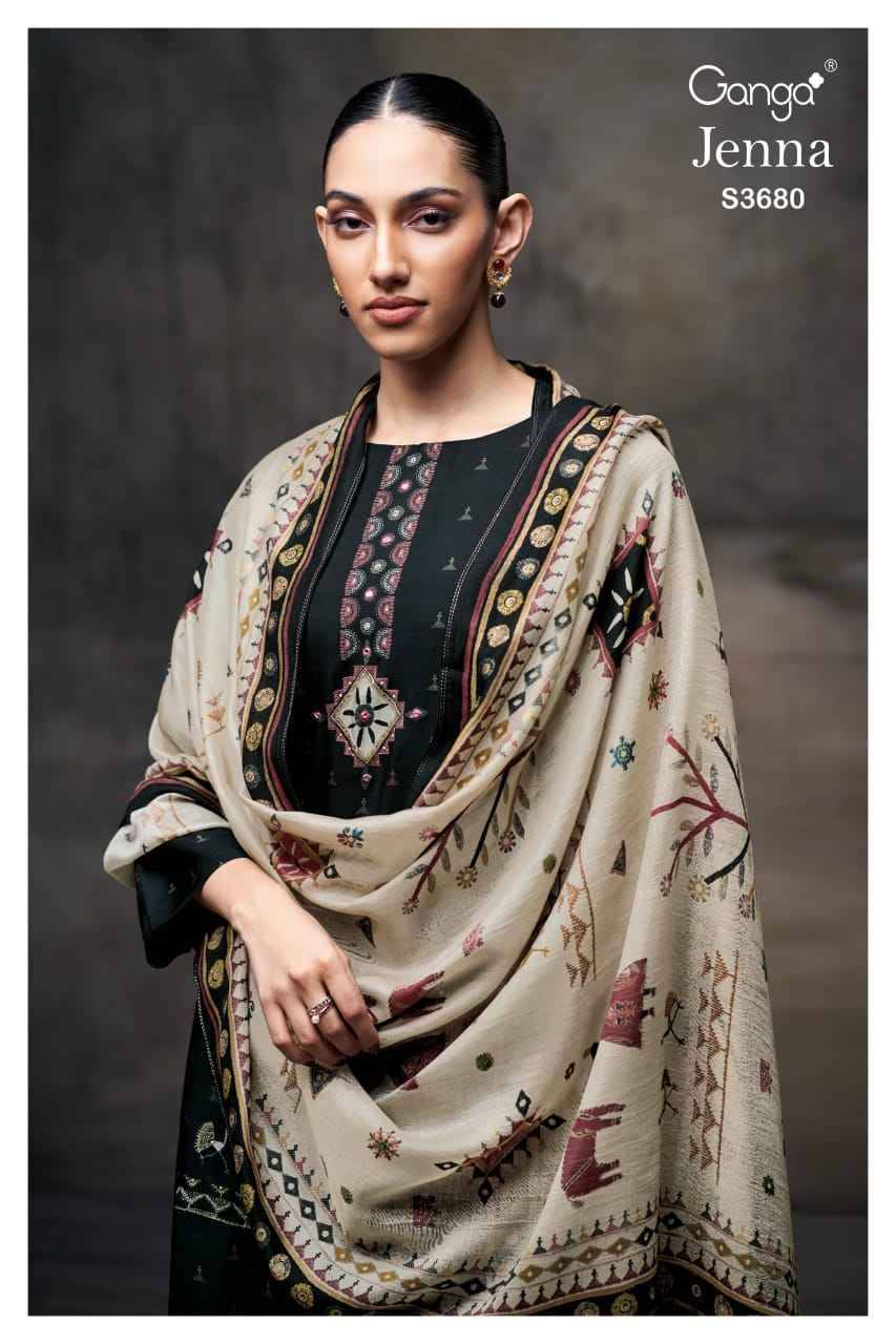 Jenna-3680 By Ganga Fashion 3680-A To 3680-D Series Beautiful Festive Suits Colorful Stylish Fancy Casual Wear & Ethnic Wear Pure Bemberg Silk Dresses At Wholesale Price