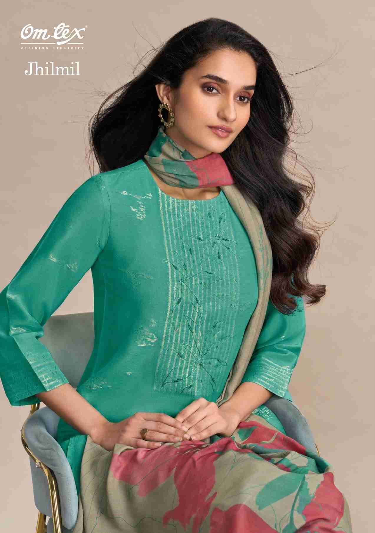 Jhilmil By Om Tex 7771-A To 7771-D Series Beautiful Suits Stylish Fancy Colorful Party Wear & Ethnic Wear Linen Jacquard Dresses At Wholesale Price