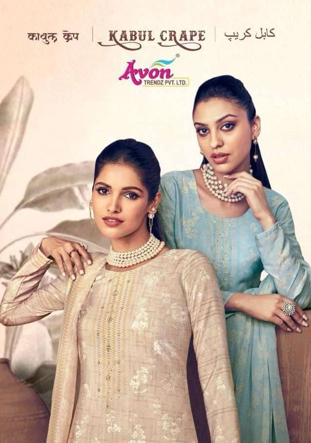 Kabul Crepe By Avon Trendz 839 To 844 Series Beautiful Festive Suits Stylish Fancy Colorful Casual Wear & Ethnic Wear Crepe Print Dresses At Wholesale Price
