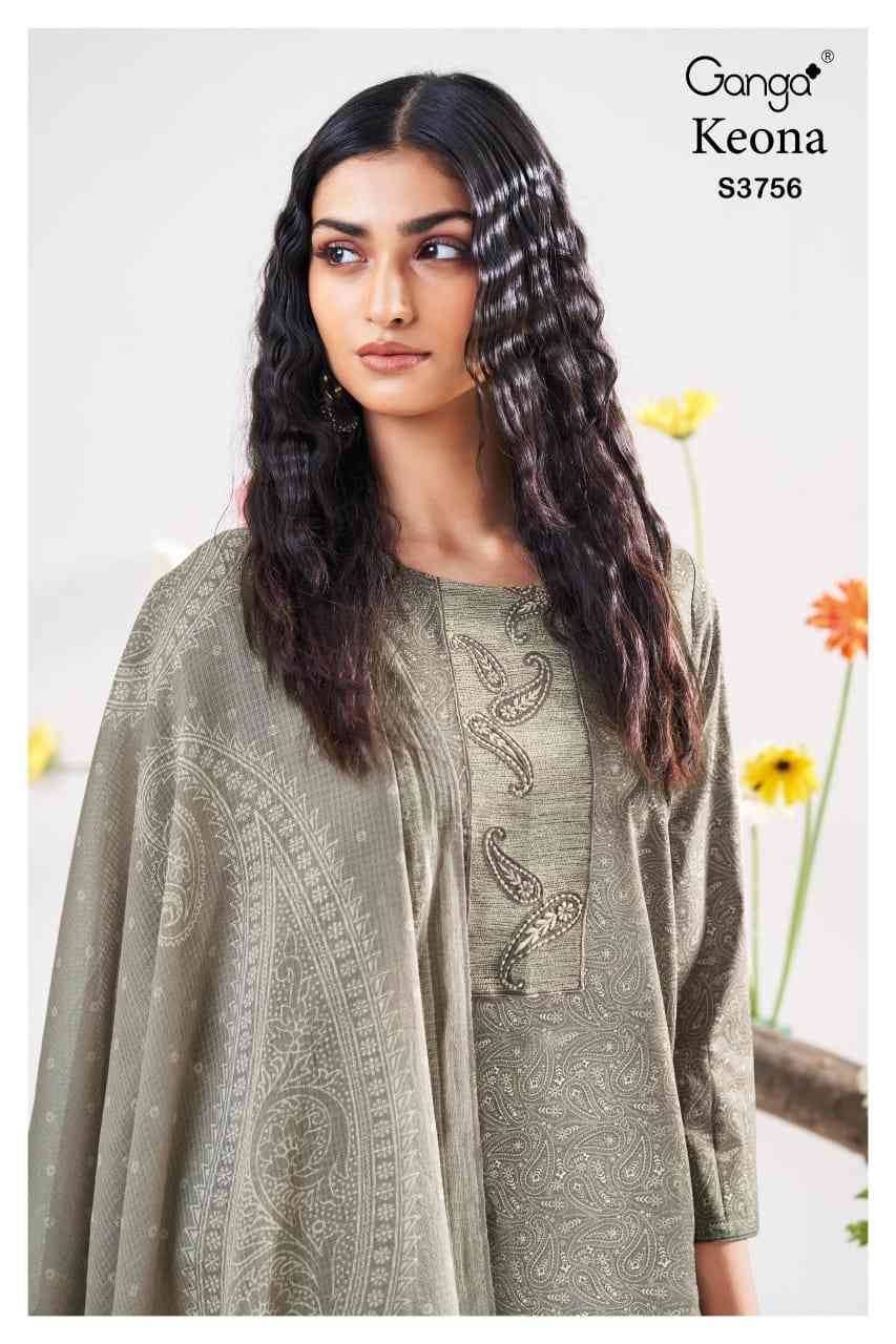 Keona-3756 By Ganga Fashion 3756-A To 3756-D Series Beautiful Festive Suits Colorful Stylish Fancy Casual Wear & Ethnic Wear Premium Cotton Satin Dresses At Wholesale Price