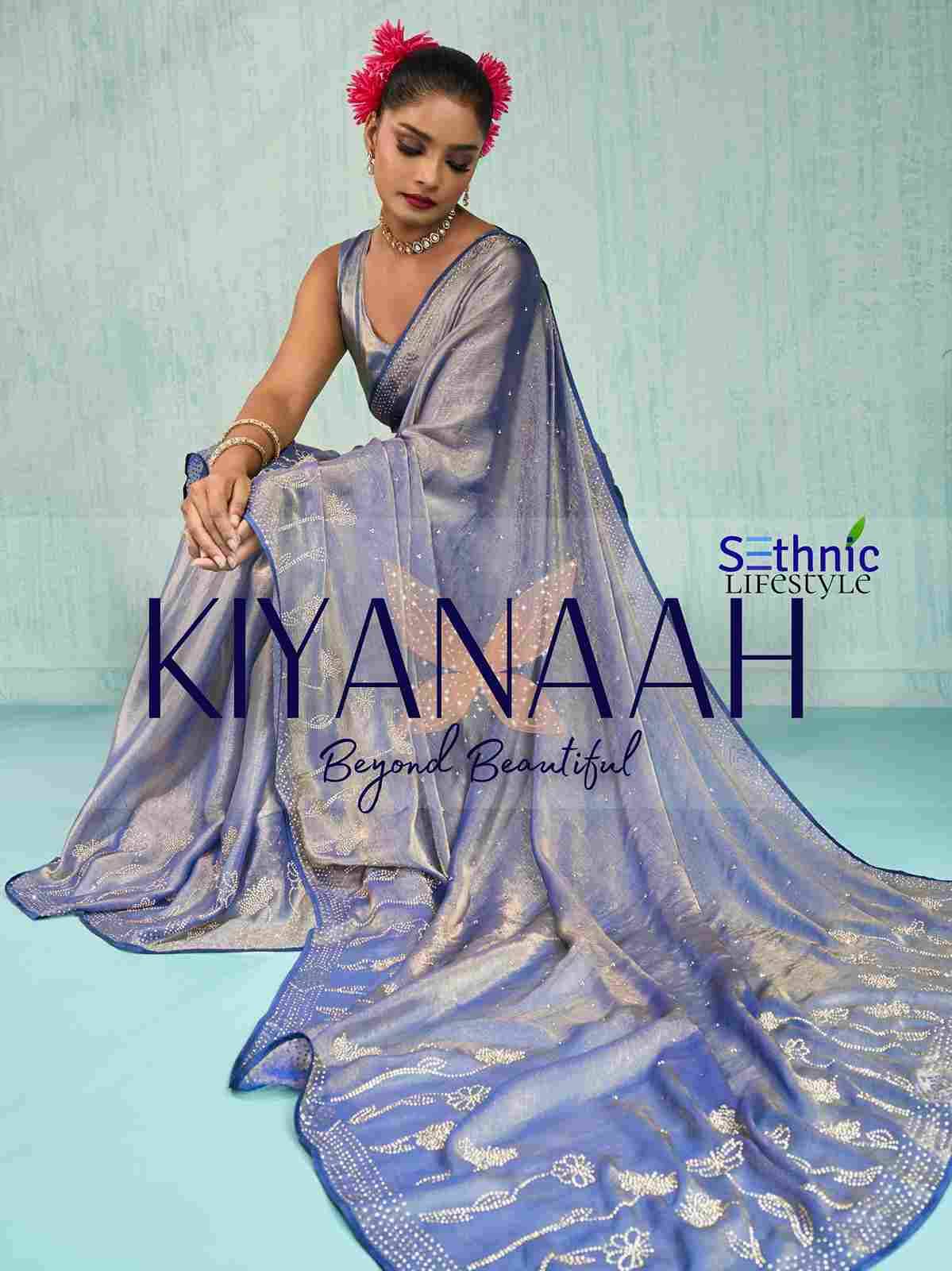 Kiyanaah By Sethnic 89001 To 89004 Series Indian Traditional Wear Collection Beautiful Stylish Fancy Colorful Party Wear & Occasional Wear Velvet Chiffon Sarees At Wholesale Price