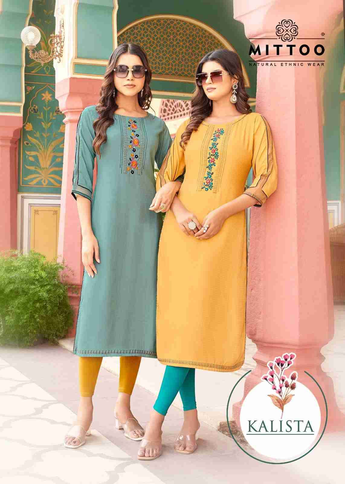 Kalishta By Mittoo 1001 To 1004 Series Designer Stylish Fancy Colorful Beautiful Party Wear & Ethnic Wear Collection Heavy Rayon Kurtis At Wholesale Price