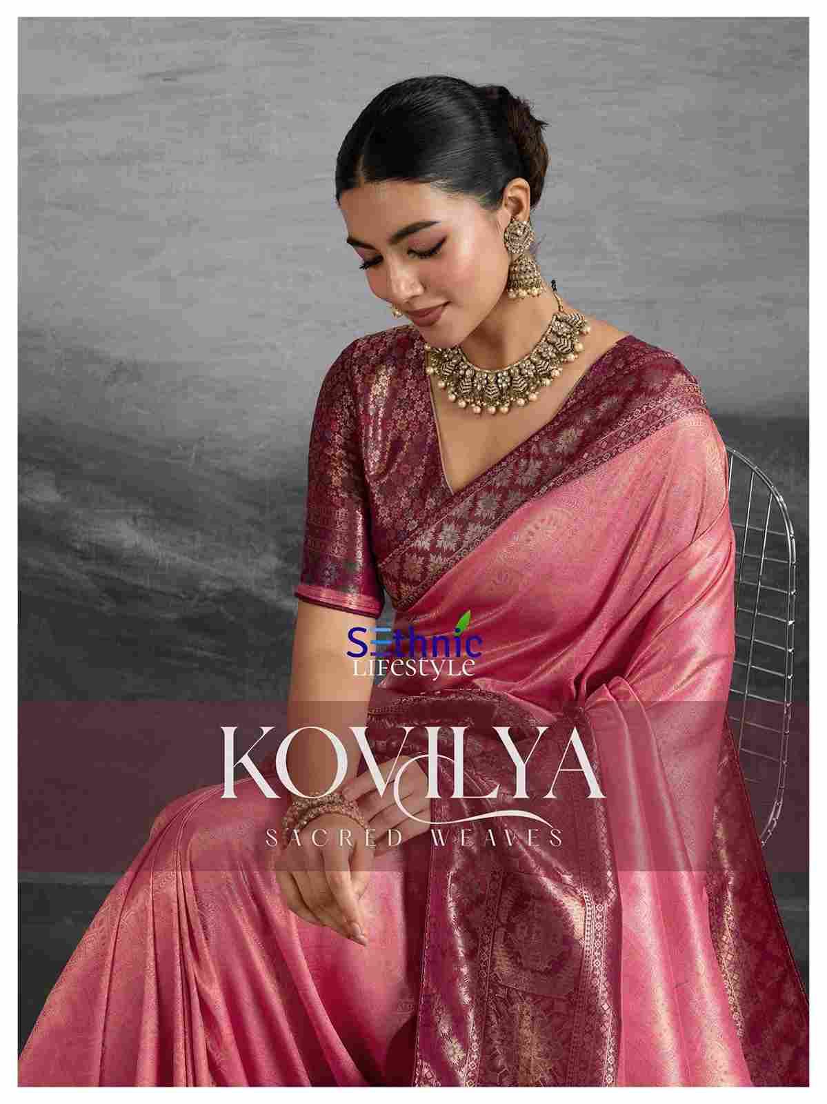 Kovilya By Sethnic 95001 To 95004 Series Indian Traditional Wear Collection Beautiful Stylish Fancy Colorful Party Wear & Occasional Wear Kanjivaram Silk Sarees At Wholesale Price