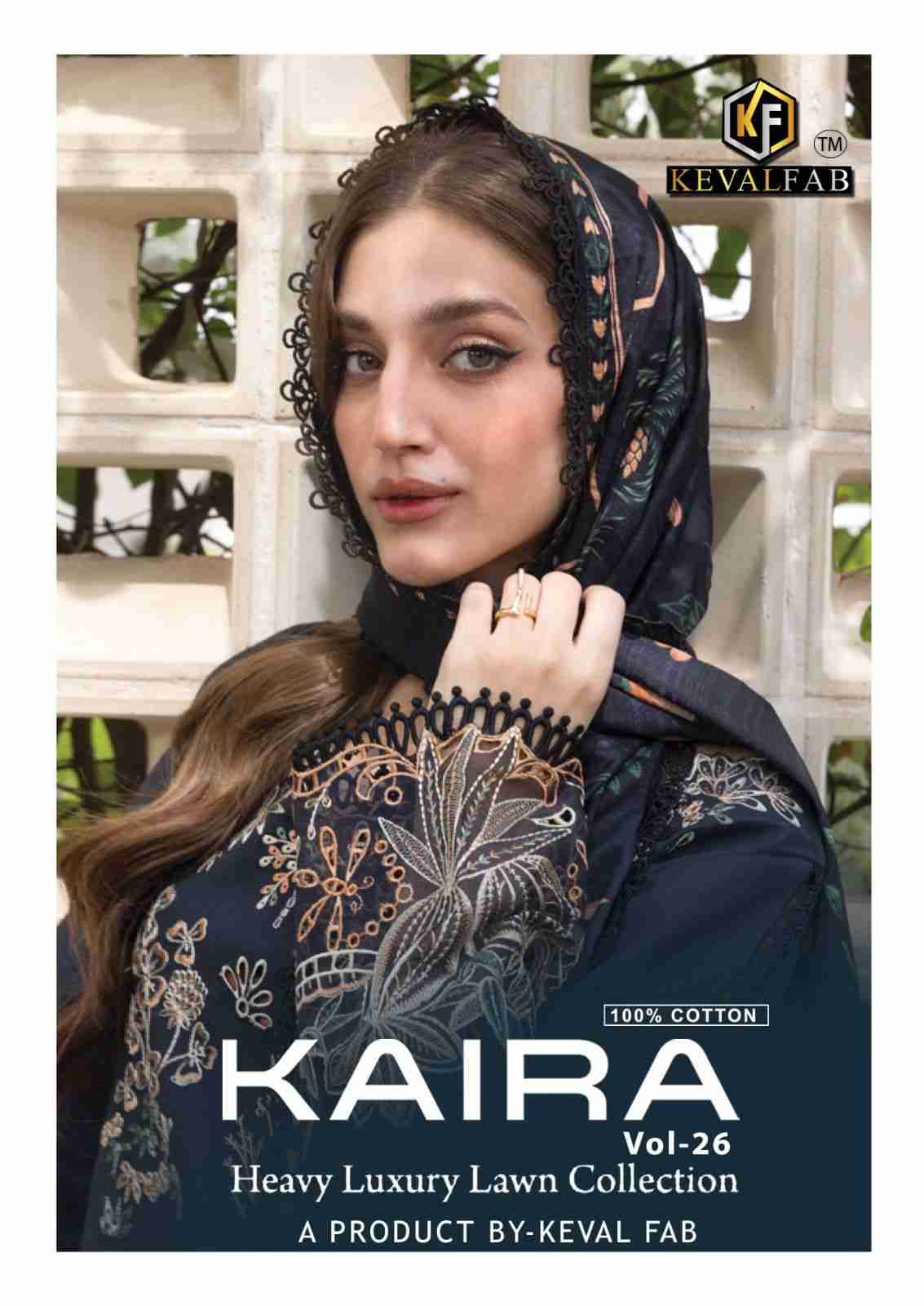 Kaira Vol-26 By Keval Fab 26001 To 26006 Series Beautiful Festive Suits Colorful Stylish Fancy Casual Wear & Ethnic Wear Pure Lawn Cotton Print Dresses At Wholesale Price